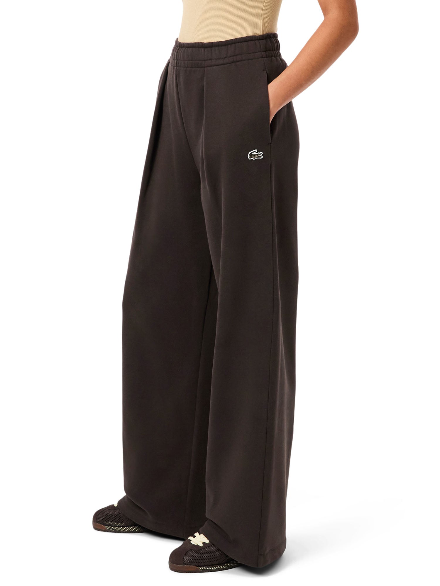 Lacoste Pantaloni Tuta in Pile a Gamba Larga Donna Multicolore