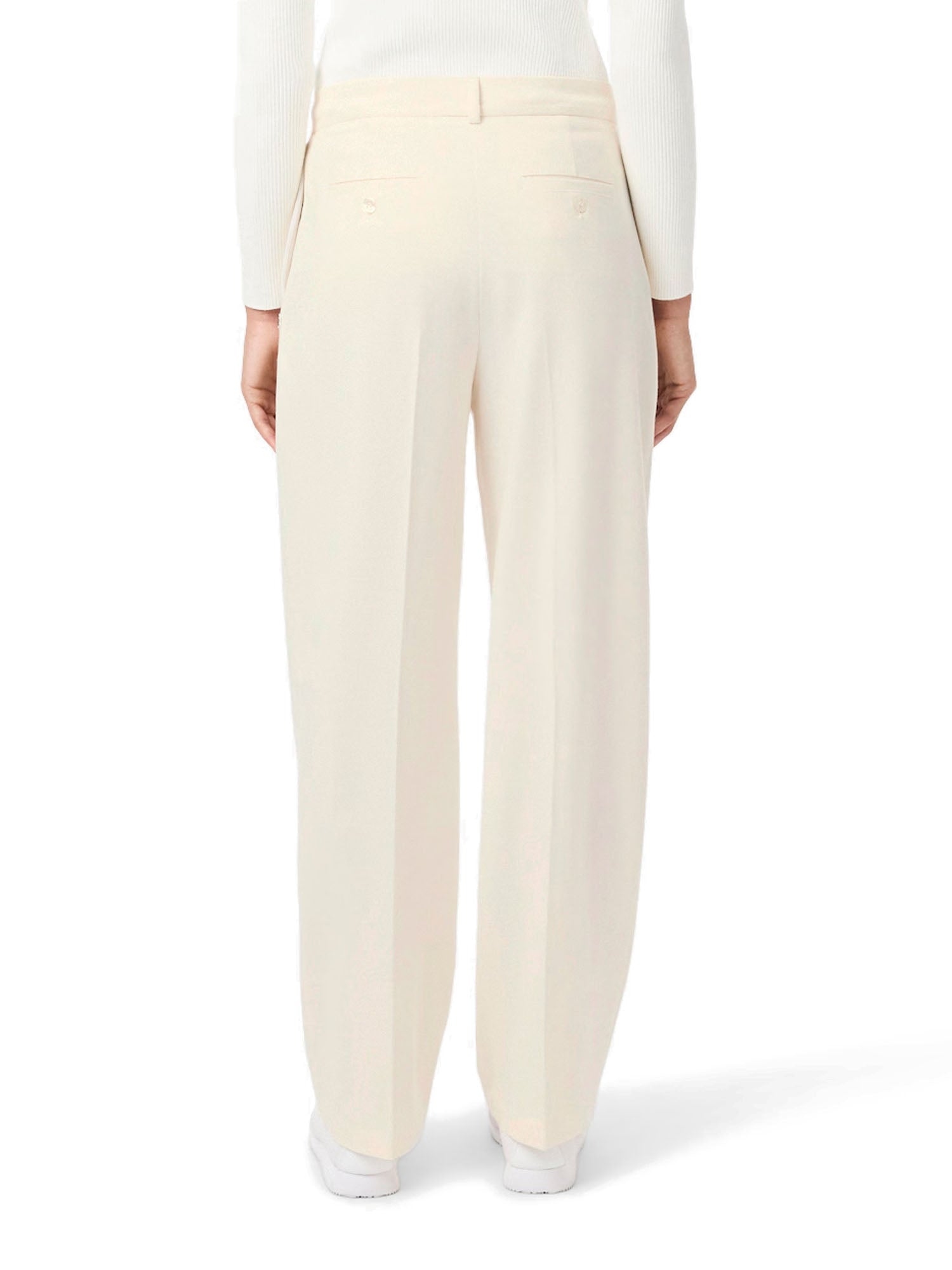 Lacoste Pantaloni Oversize in Flanella Donna Bianco