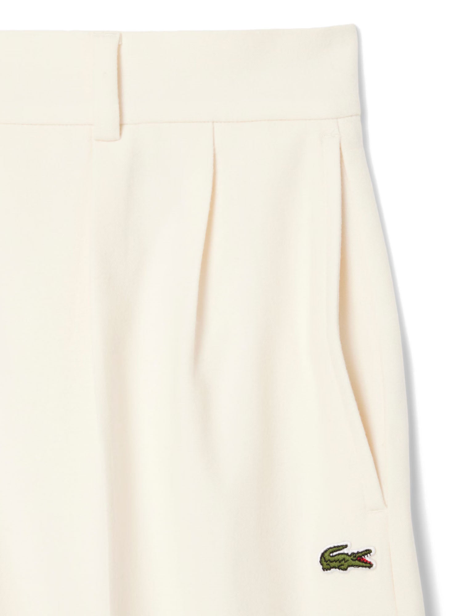 Lacoste Pantaloni Oversize in Flanella Donna Bianco