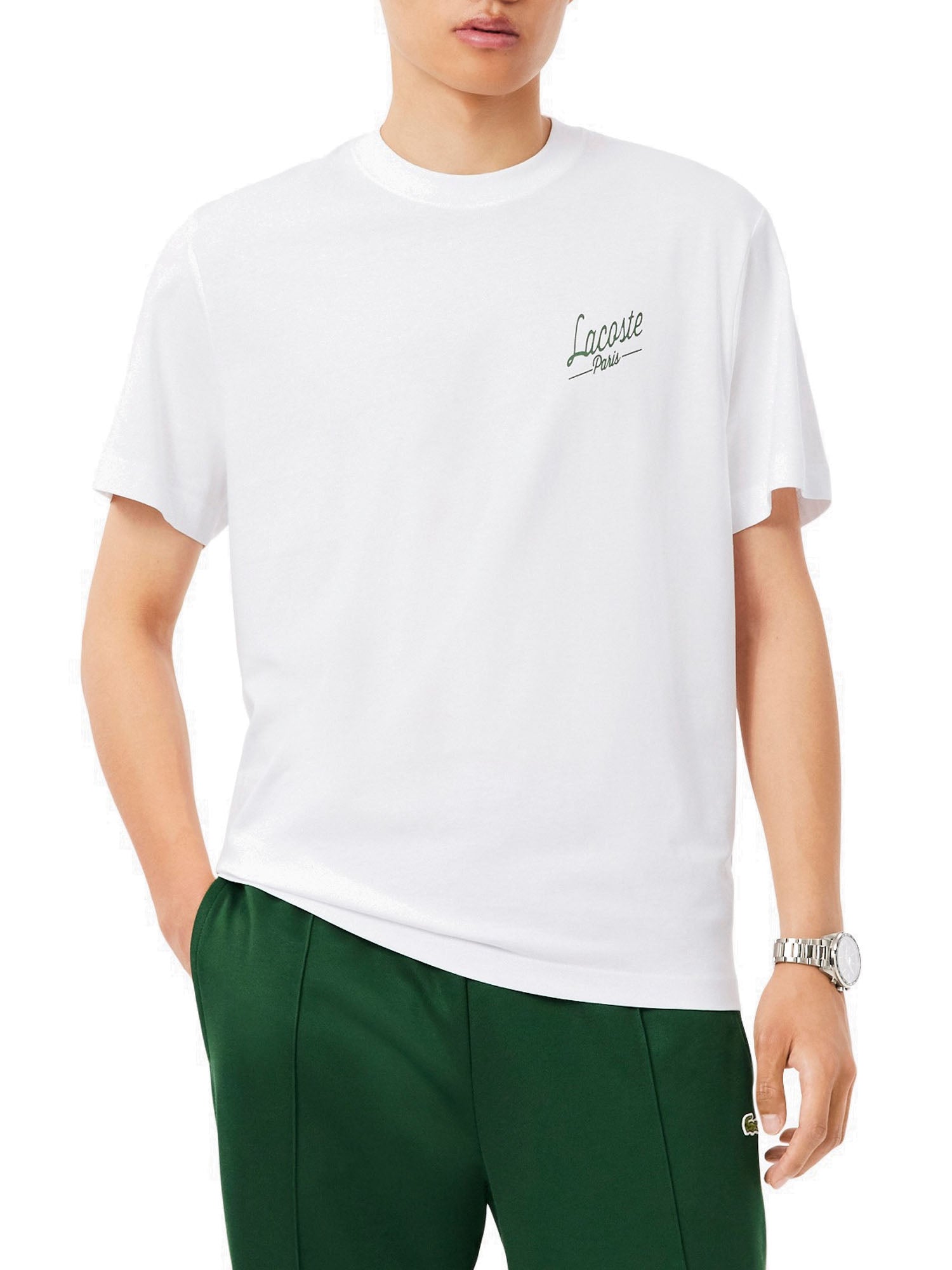 Lacoste T-shirt Stampa Multipla Uomo Bianco