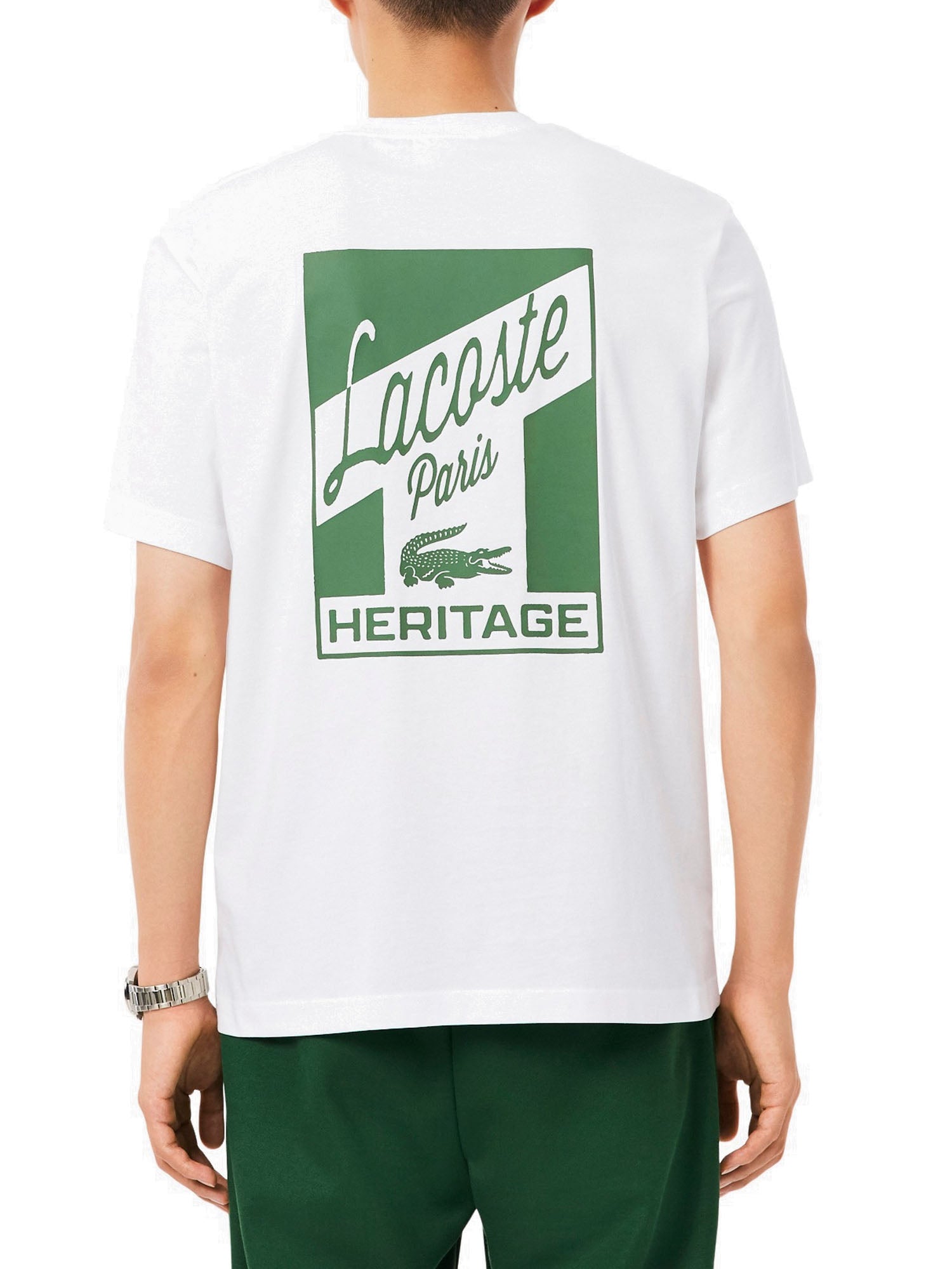 Lacoste T-shirt Stampa Multipla Uomo Bianco