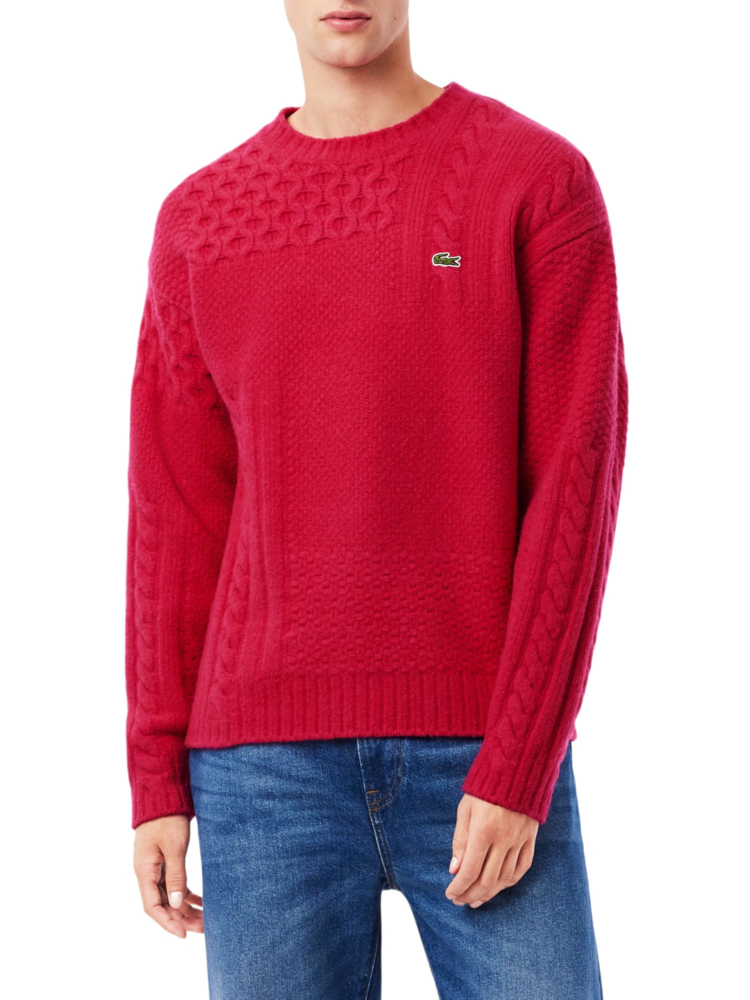 Lacoste Maglione Relaxed Fit Lana Uomo Rosa