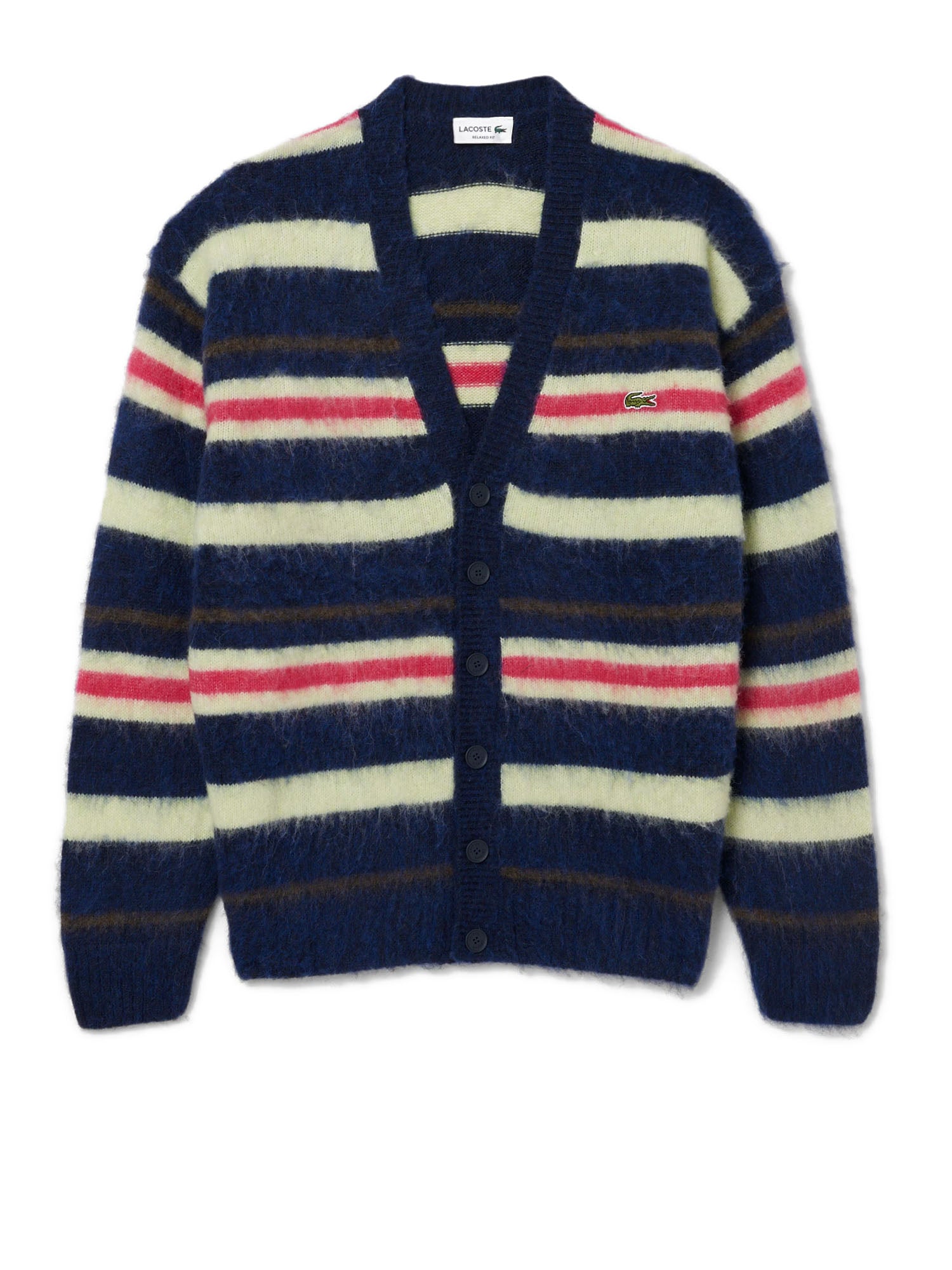 Lacoste Cardigan Lana e Alpaca Relaxed Fit Uomo Multicolore