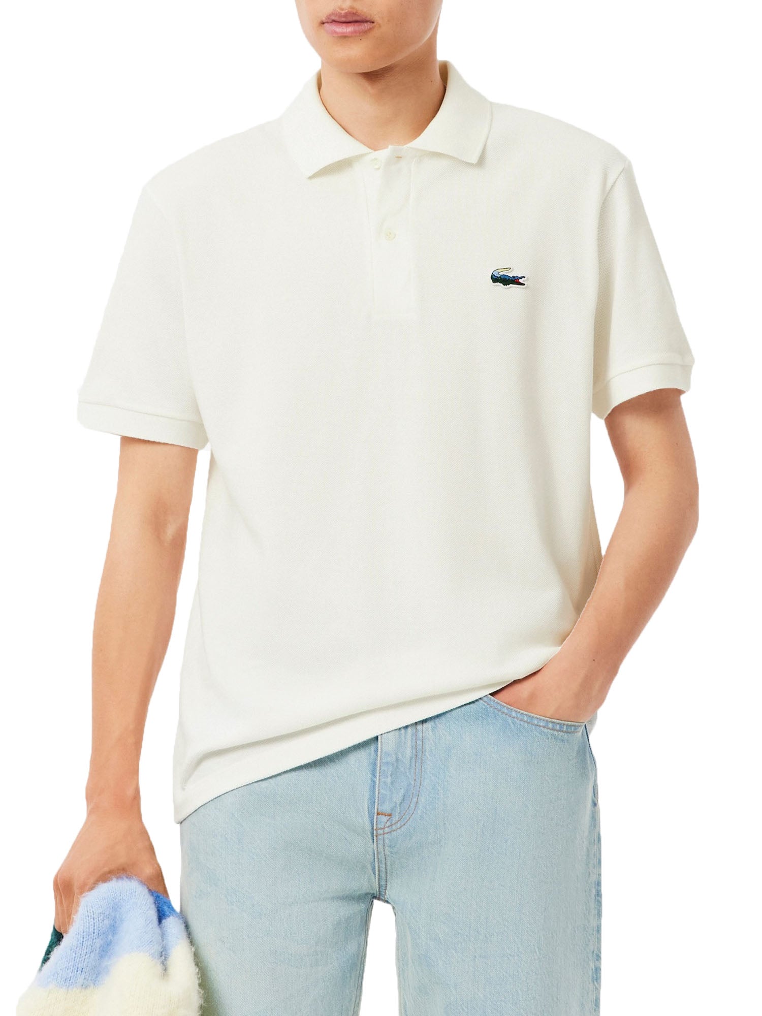 Lacoste Polo Classica Coccodrillo Bianco