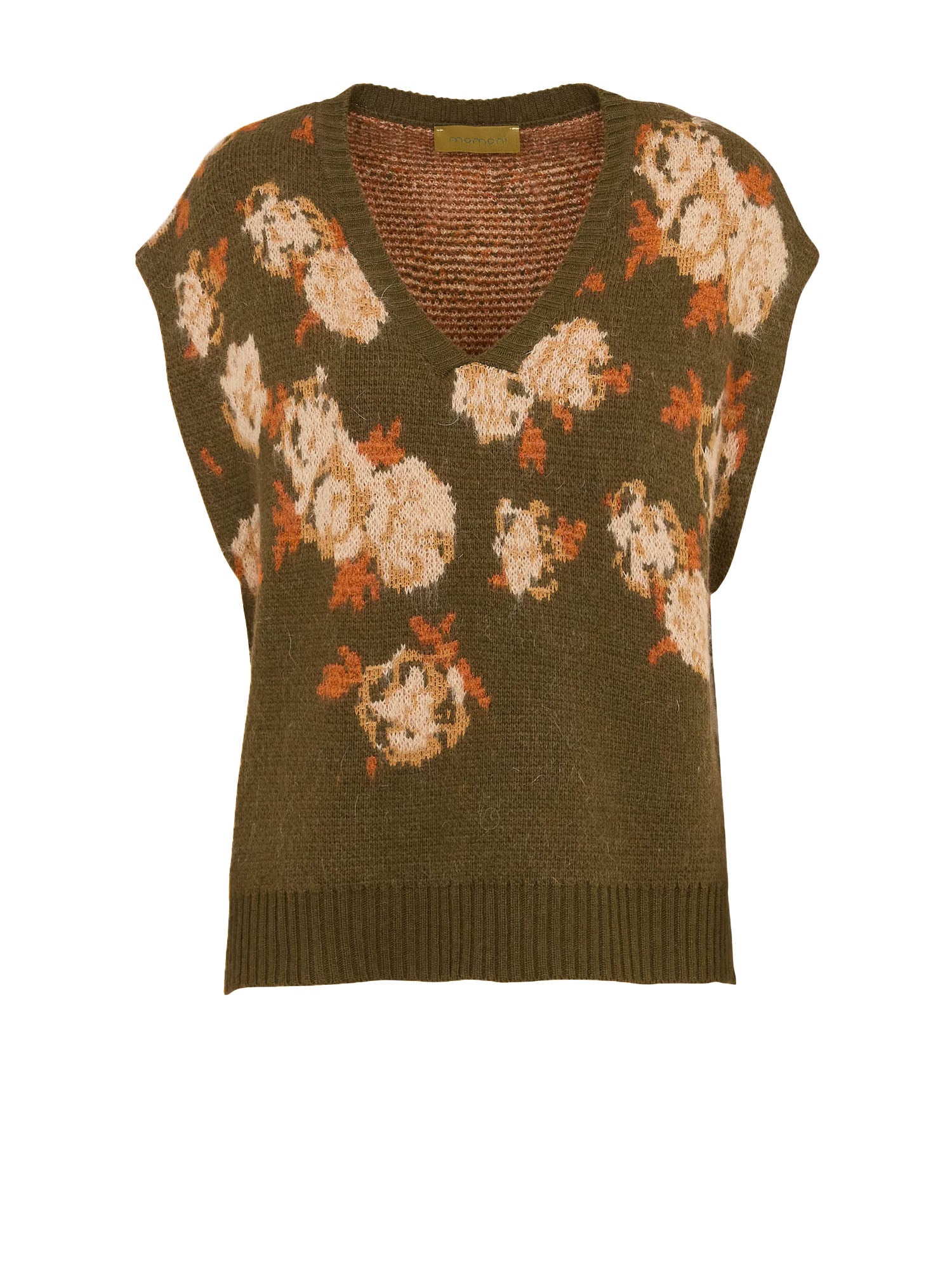 Momonì Poppy Maglione Smanicato Donna Verde