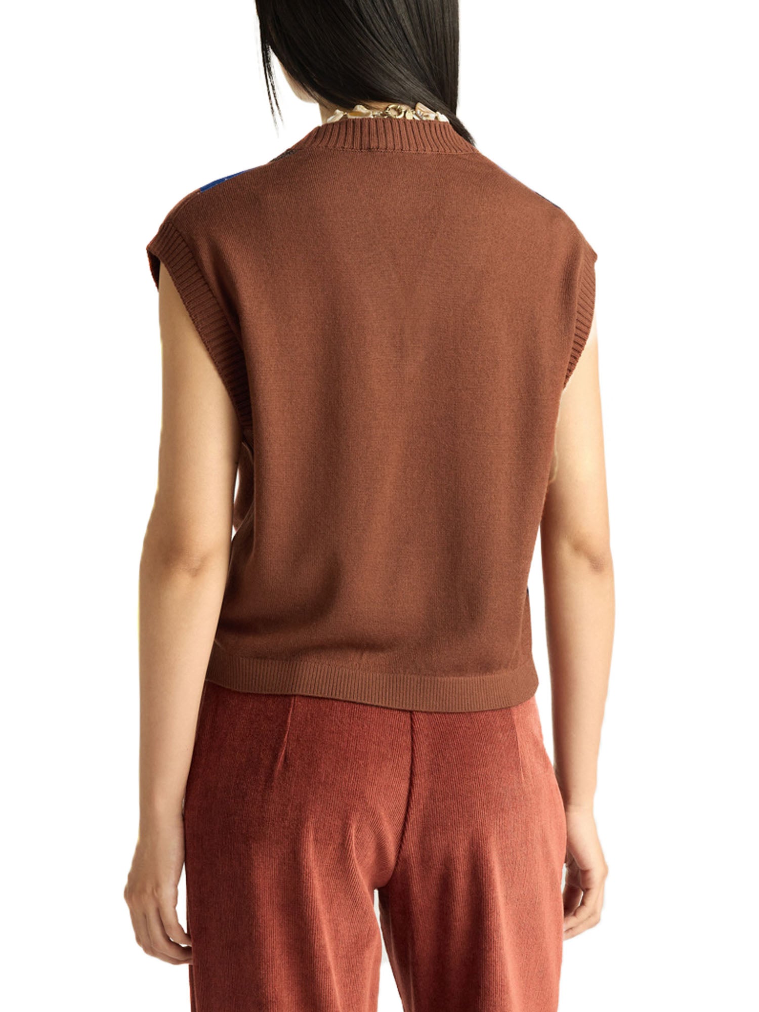 Momonì Hollihock Gilet Donna Marrone