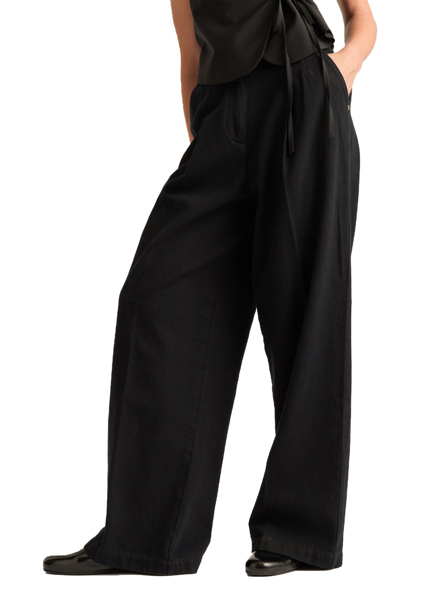 Momonì Kyoto Bis Pantaloni Donna Nero