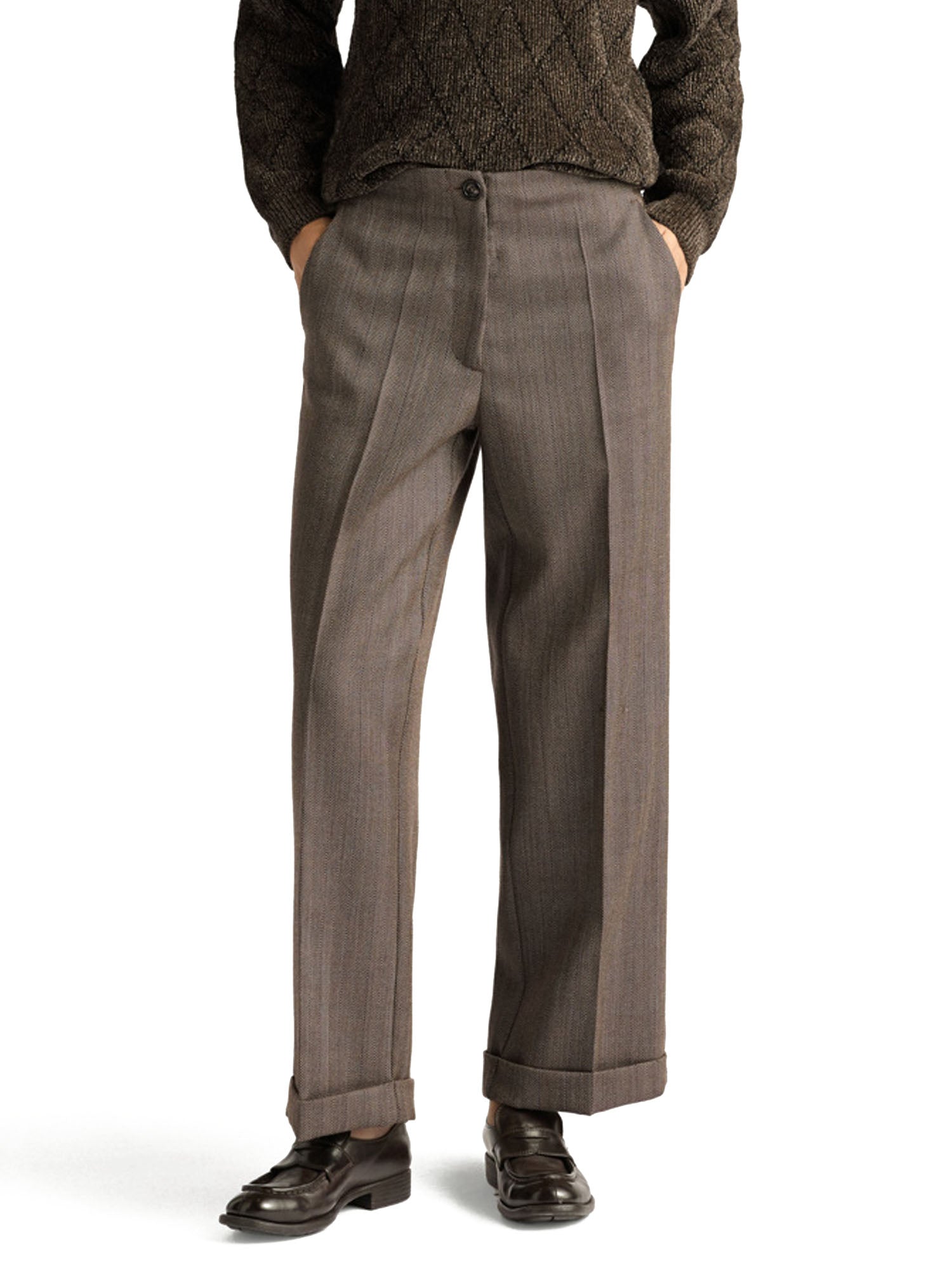 Momonì Pantaloni Ethan Donna Marrone