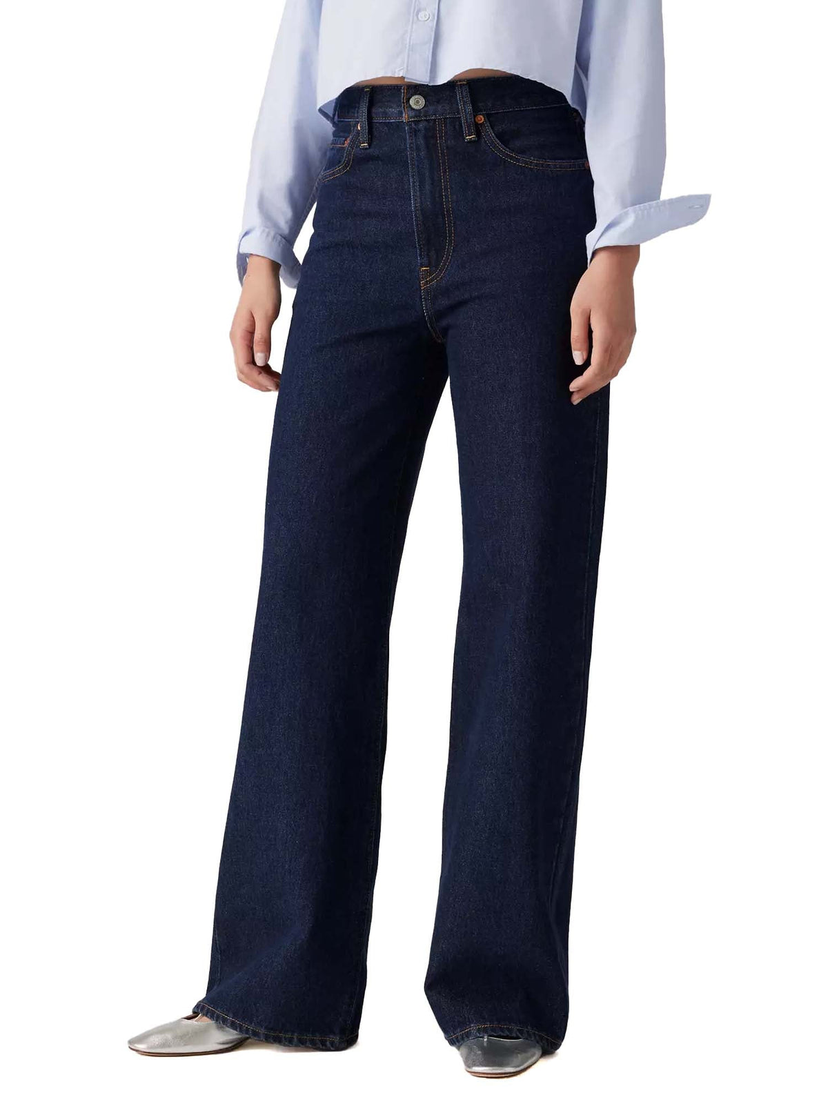 Levi's® Jeans Ribcage A Gamba Ampia Blu