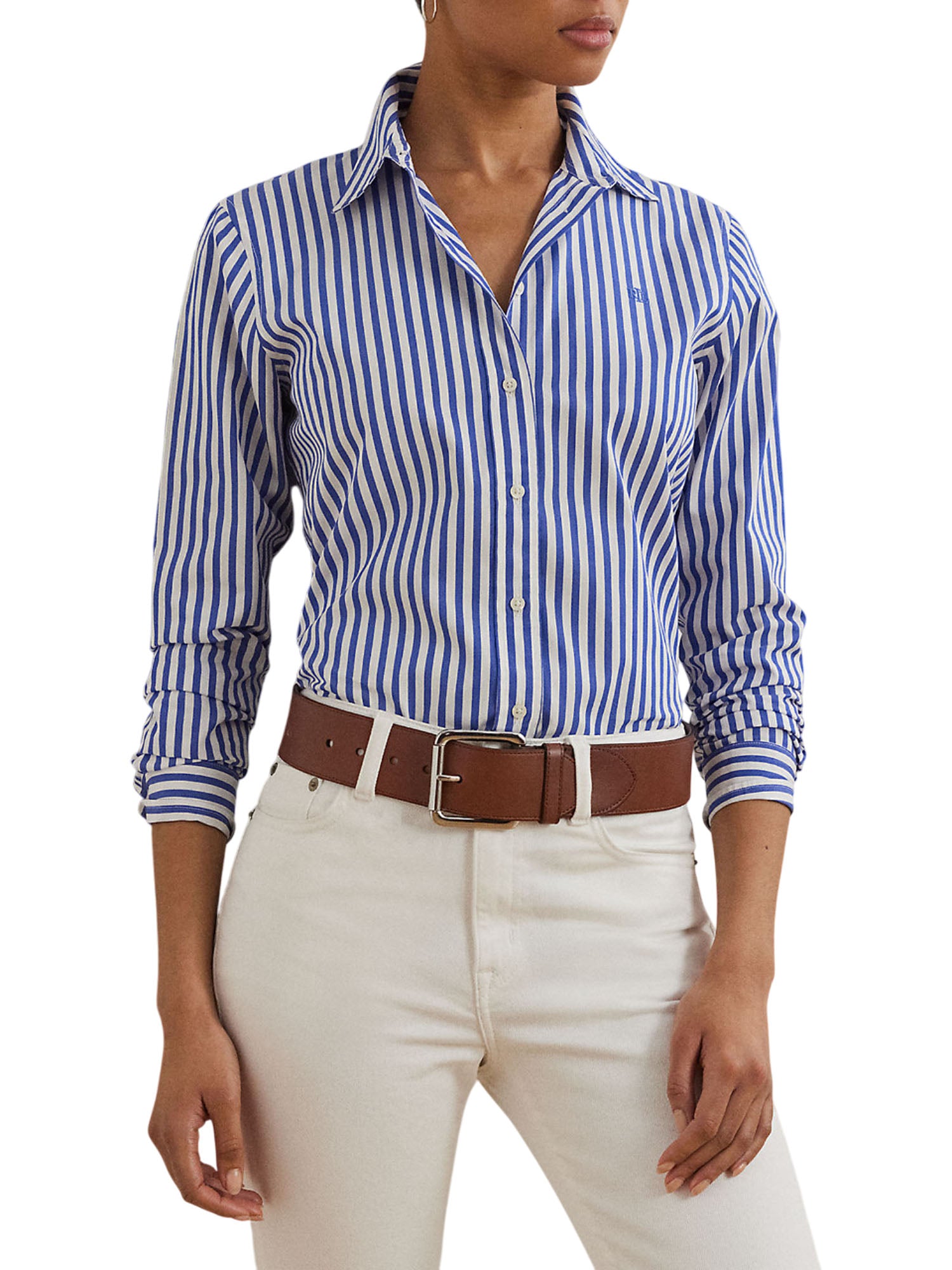 Ralph Lauren Jamelko Long Sleeve Button Front Blu