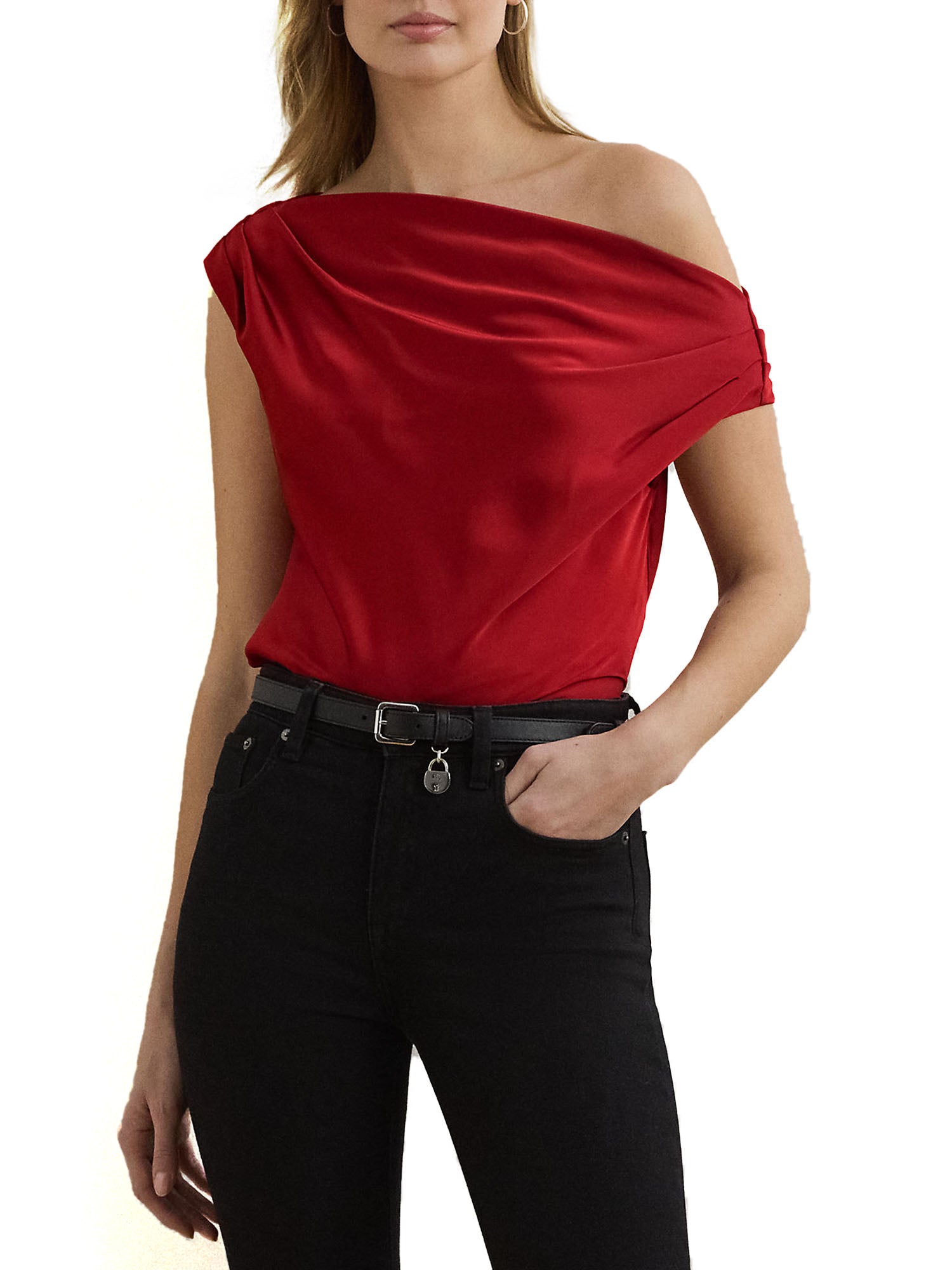 Ralph Lauren Kinthea Short Sleeve Blouse Rosso