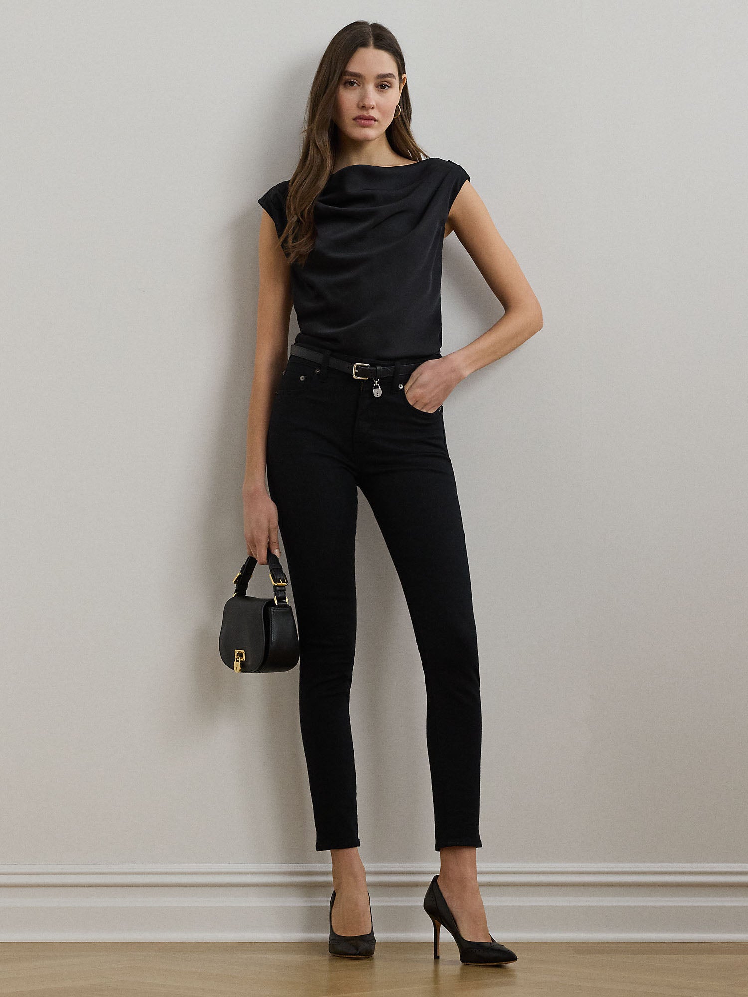 Ralph Lauren Kinthea Short Sleeve Blouse Nero