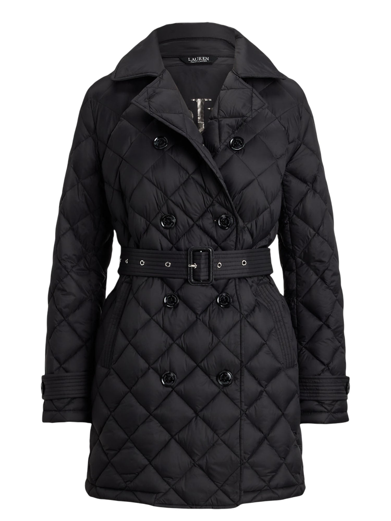 Ralph Lauren Diamond Quilted Trench Coat Nero