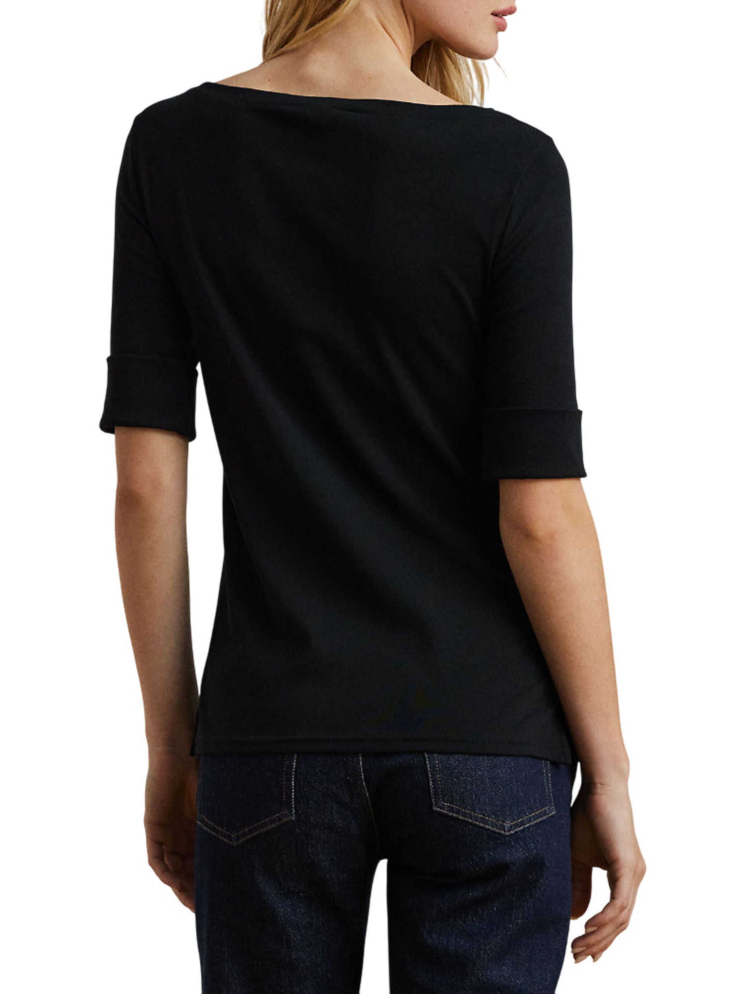 Ralph Lauren Judy Elbow Sleeve T-Shirt Nero