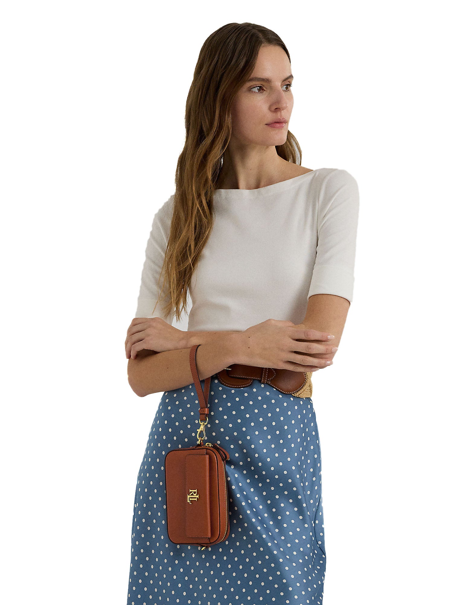 Lauren Ralph Lauren Marcy Wrstlt Pouch Small Beige