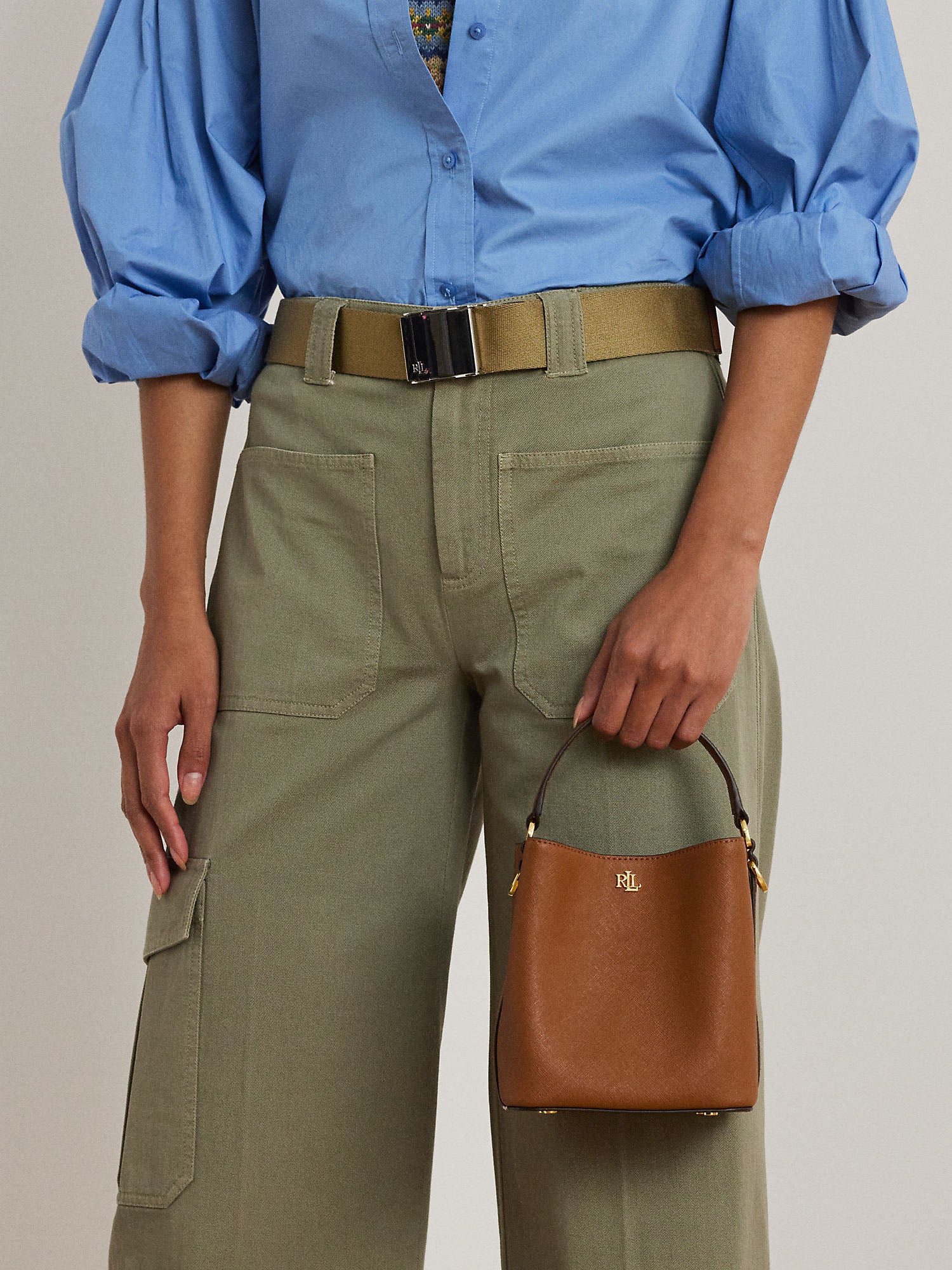 Lauren Ralph Lauren Reese Sm Bkt Bucket Bag Small Marrone