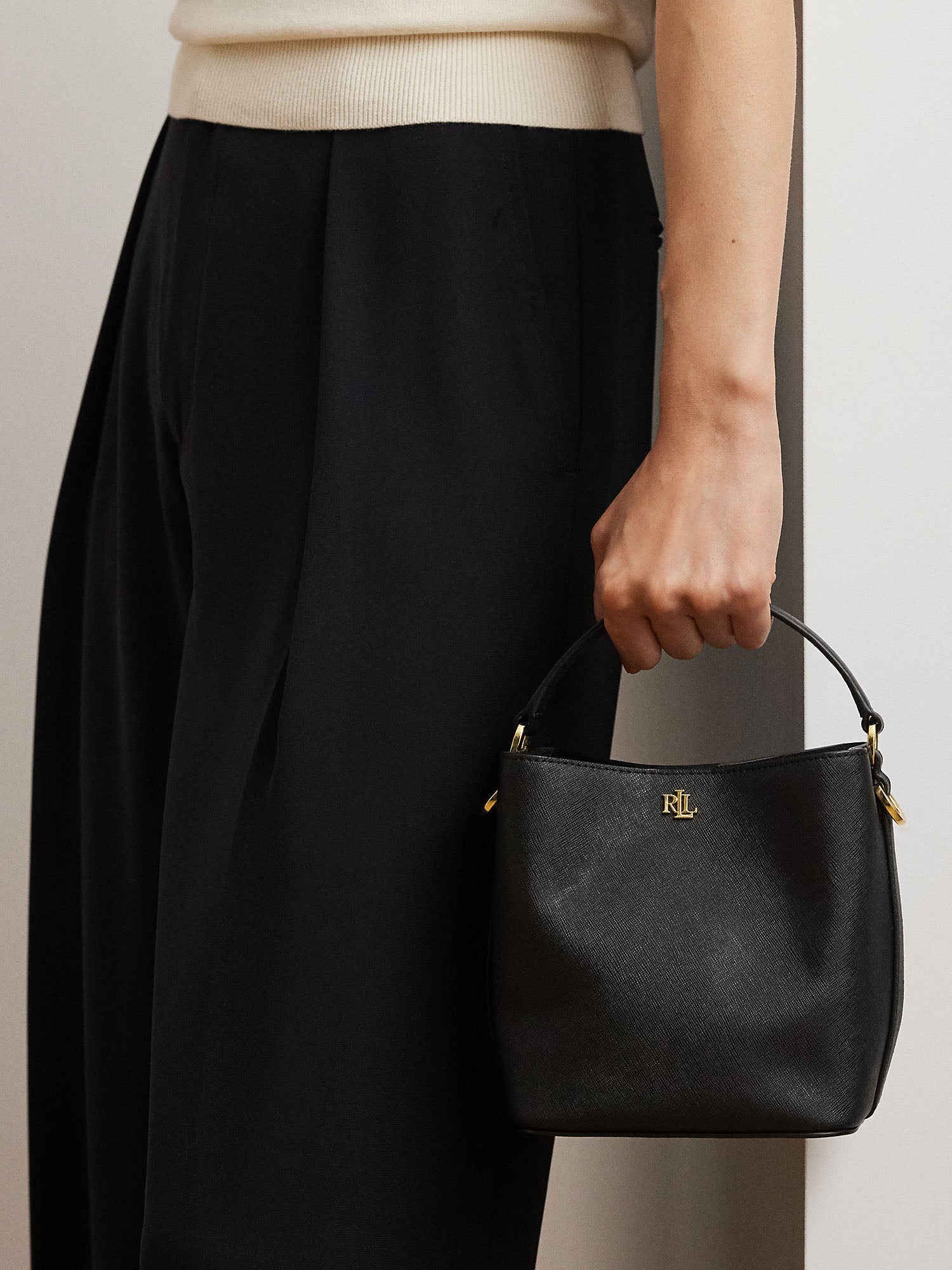 Lauren Ralph Lauren Reese Sm Bkt Bucket Bag Small Nero