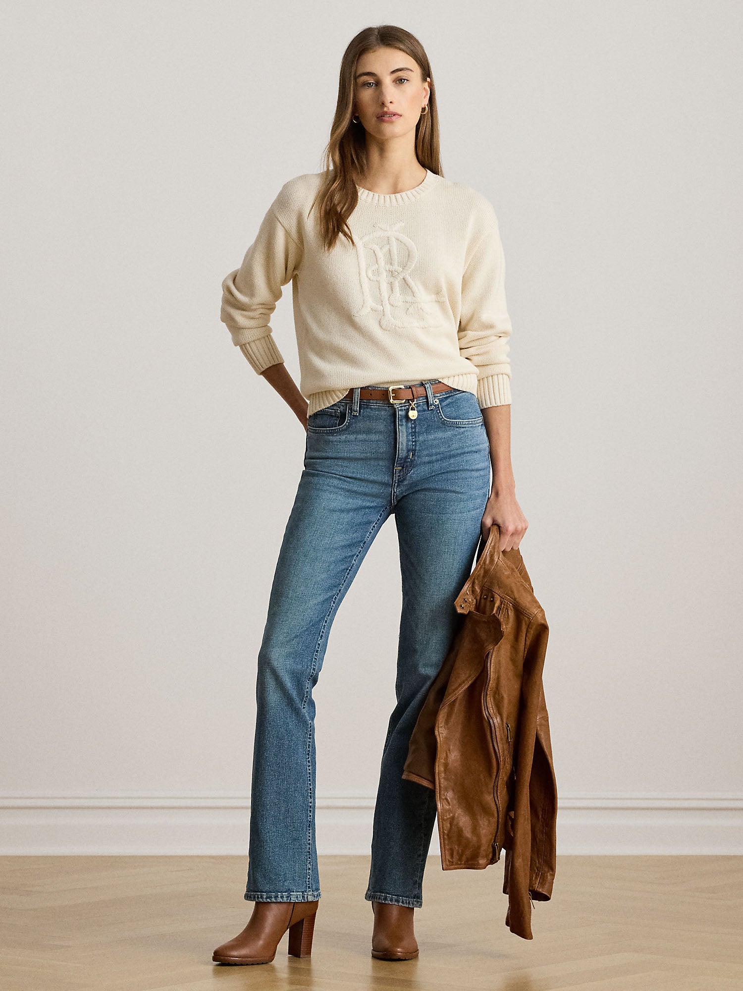 Lauren Ralph Lauren Riednee Long Sleeve Donna Bianco