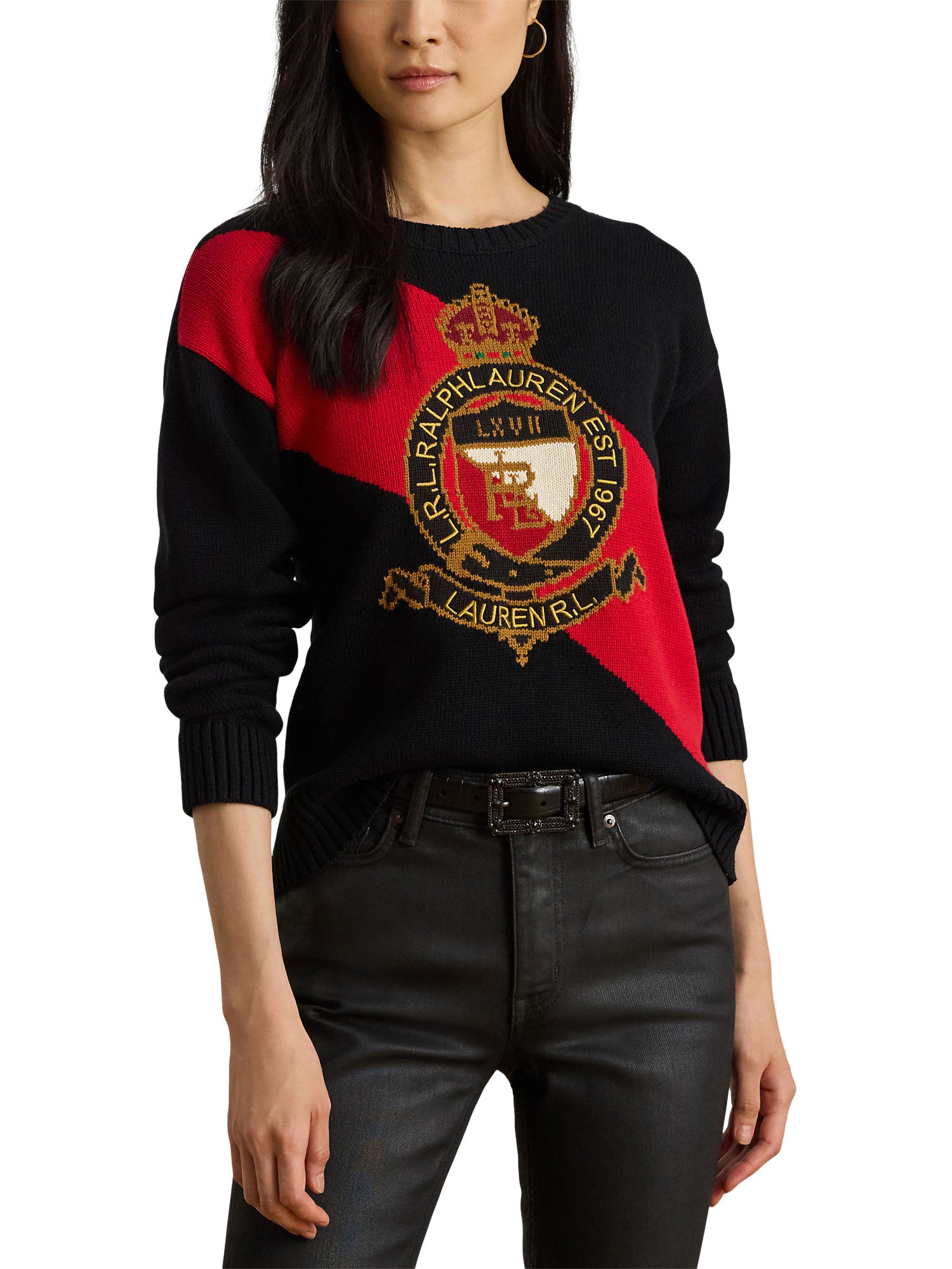 Lauren Ralph Lauren Riednee Long Sleeve Donna Nero