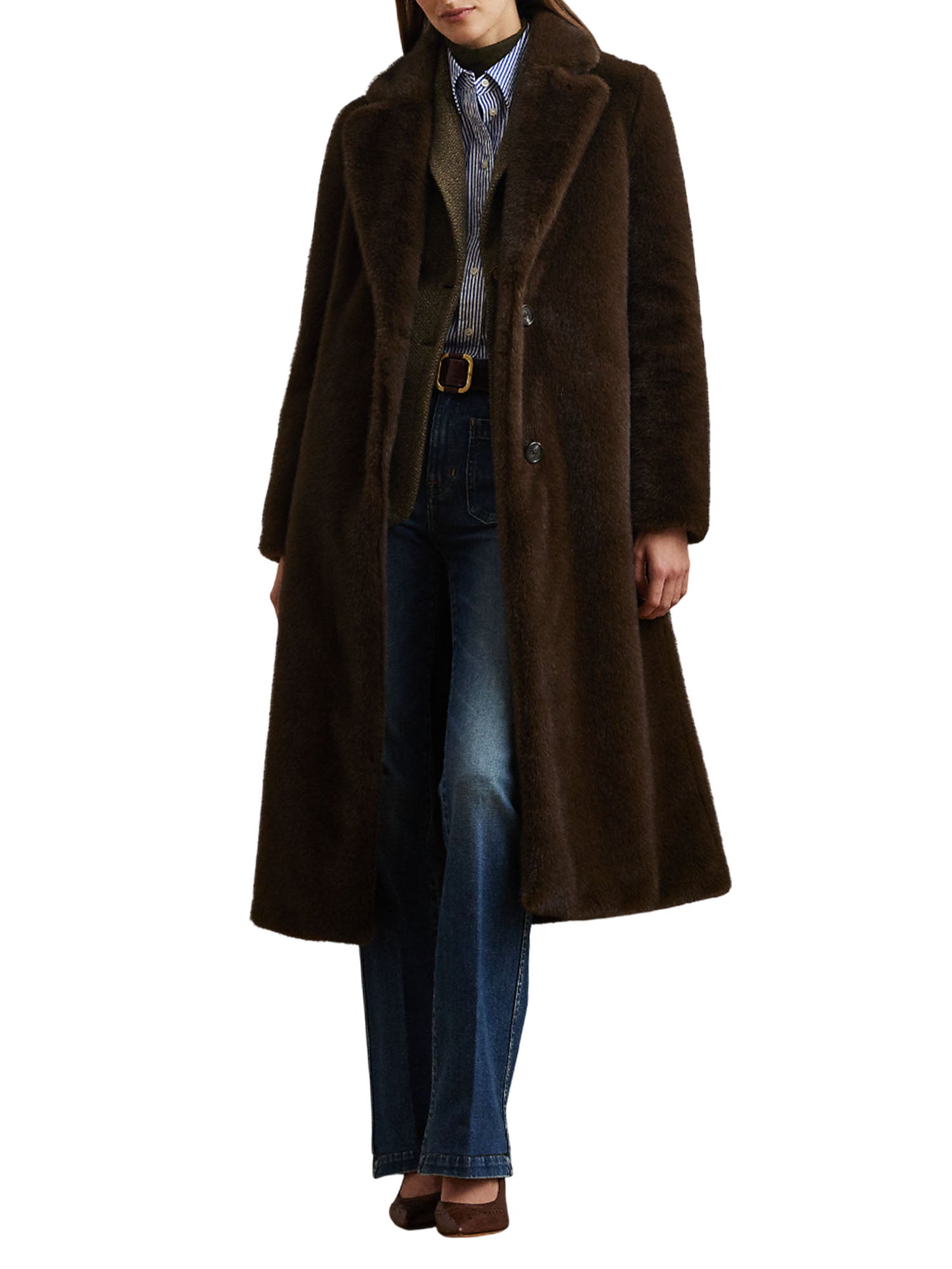 Lauren Ralph Lauren Bltd Wr46 Lined Coat Marrone