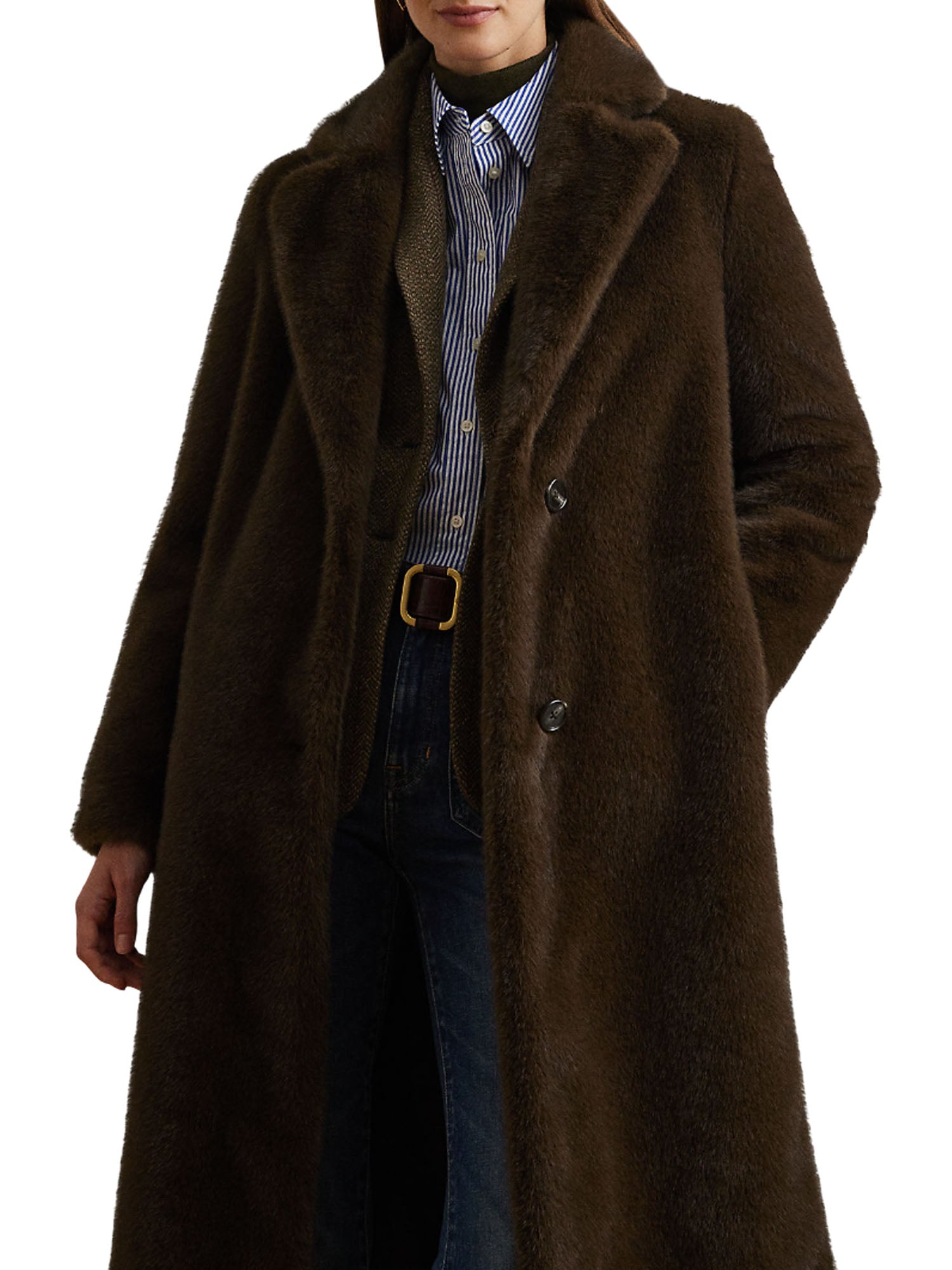 Lauren Ralph Lauren Bltd Wr46 Lined Coat Marrone