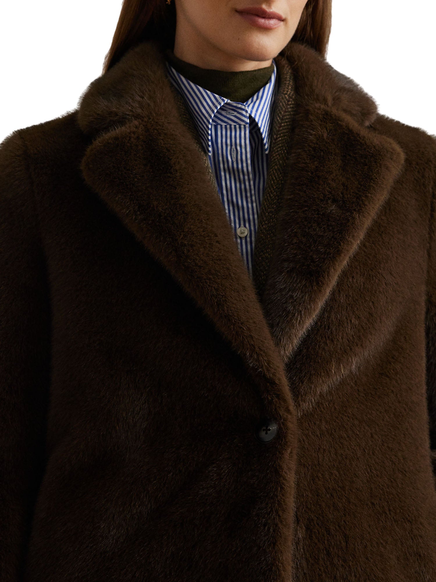 Lauren Ralph Lauren Bltd Wr46 Lined Coat Marrone