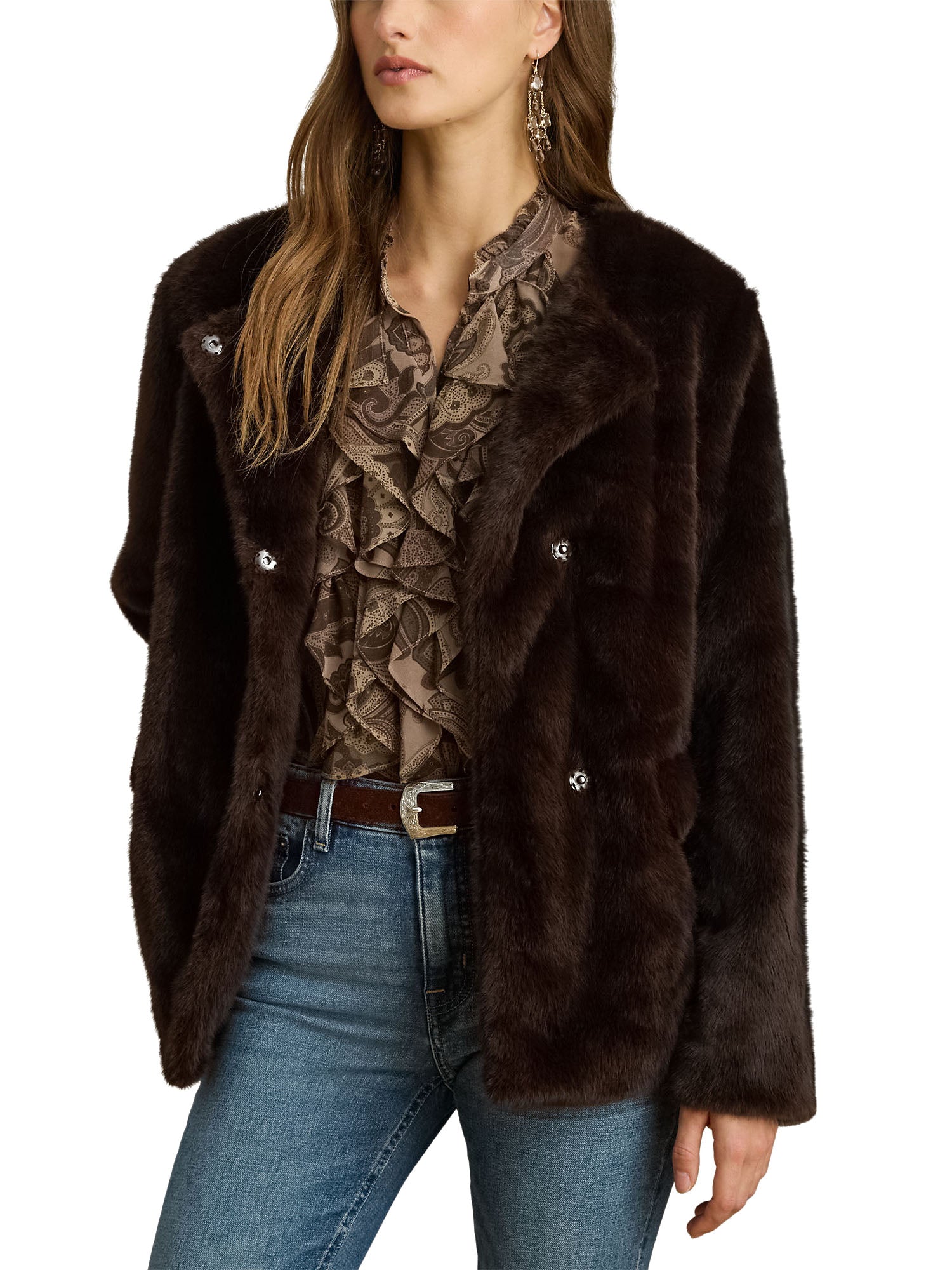 Lauren Ralph Lauren Fx Mink Giacca Donna Marrone