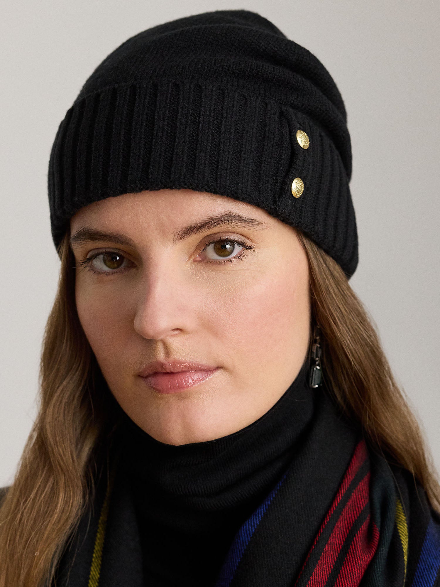 Lauren Ralph Lauren Crest Knit Hat Cappello Donna Nero