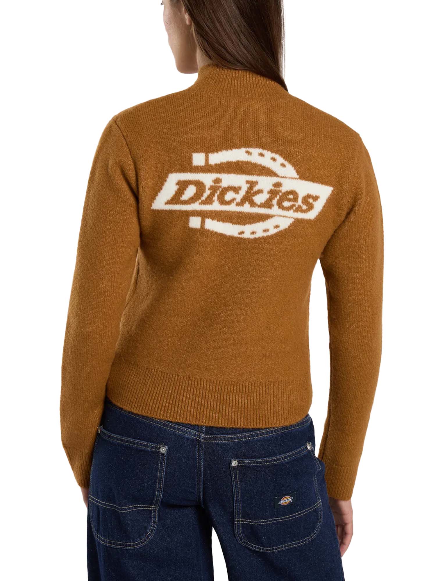 Dickies Maglione Ruston con zip corta Marrone