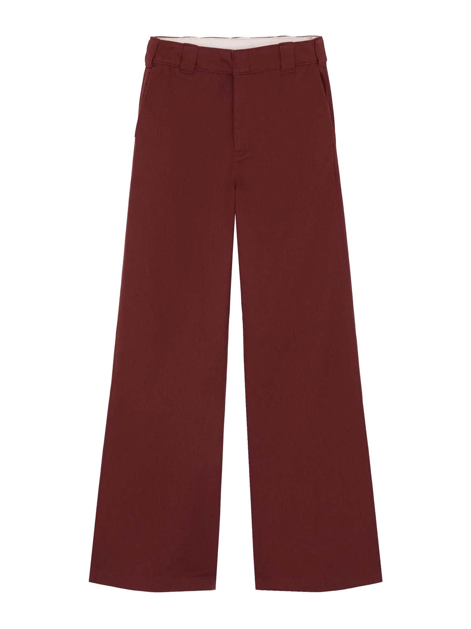 Dickies Pantaloni Wide Leg Work Donna Bordeaux