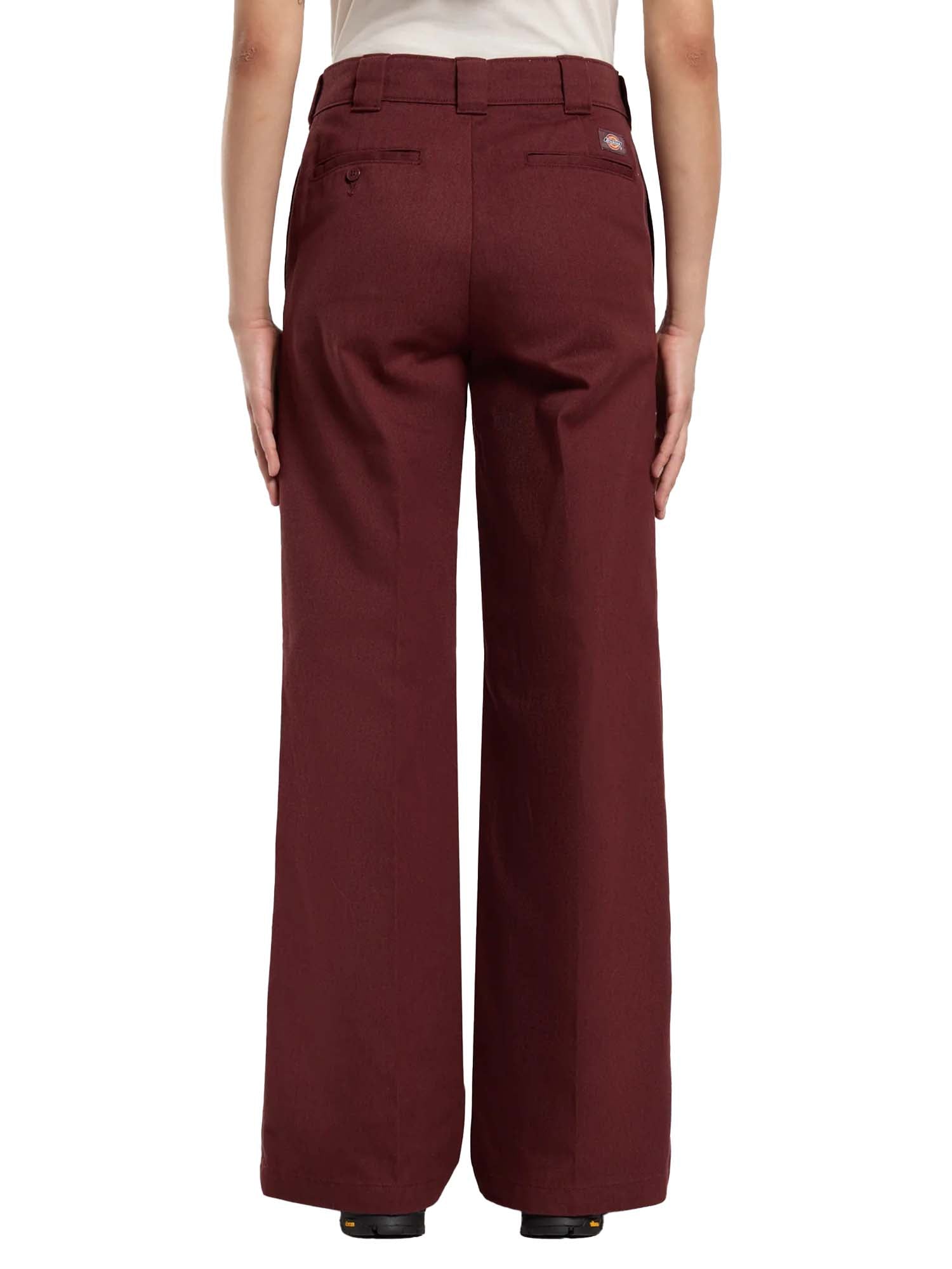 Dickies Pantaloni Wide Leg Work Donna Bordeaux