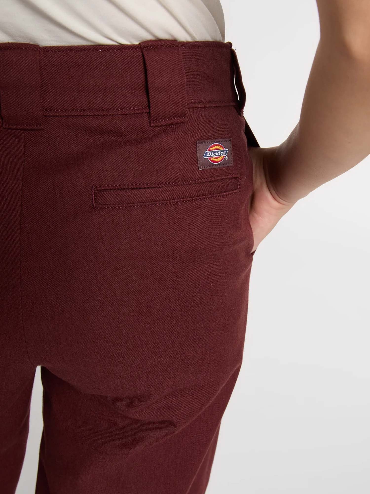 Dickies Pantaloni Wide Leg Work Donna Bordeaux