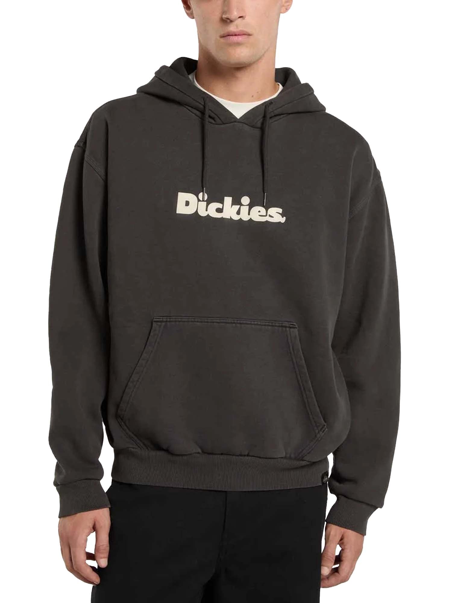 Dickies Felpa con cappuccio Slayden tinta in capo Nero