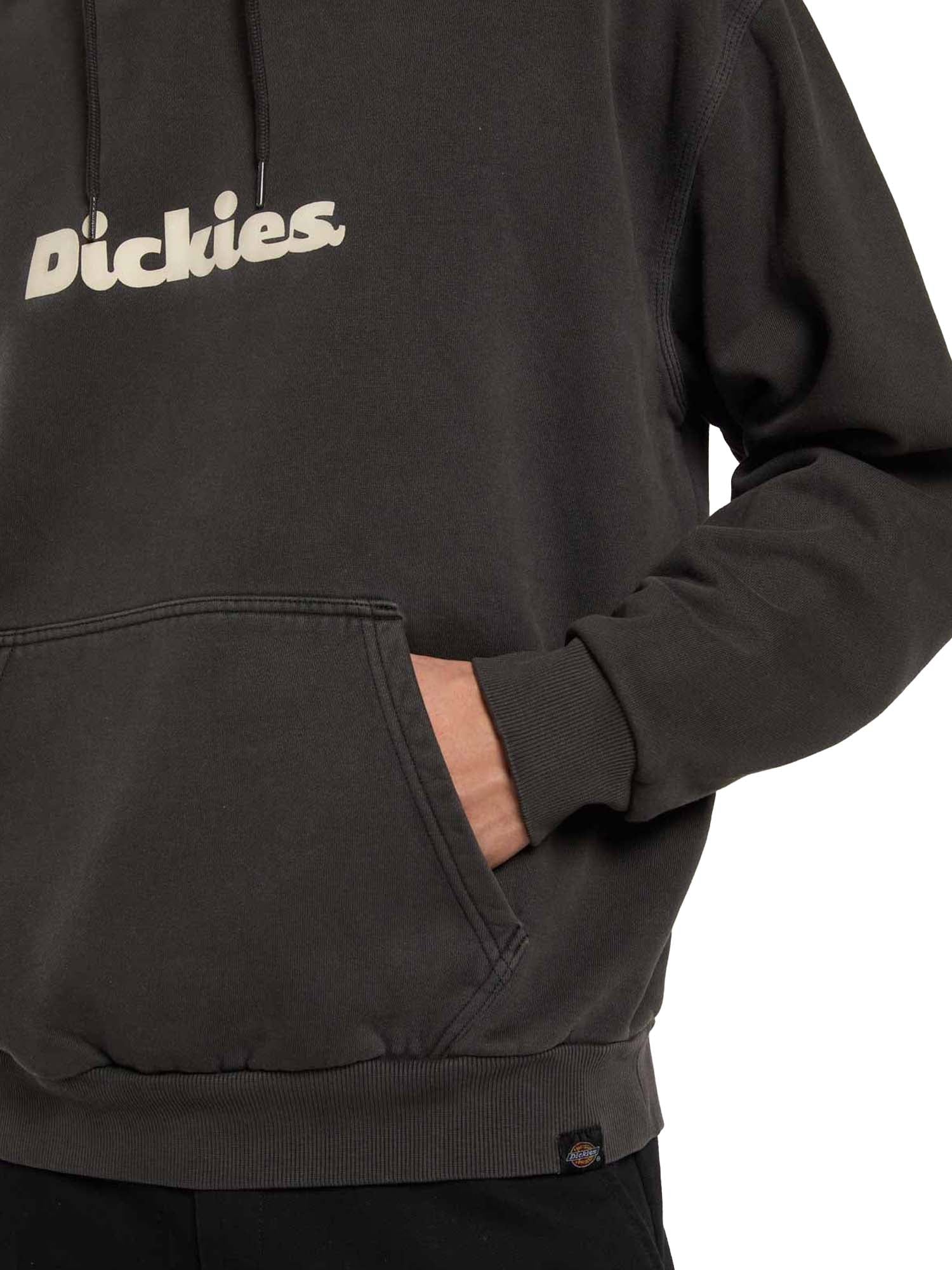 Dickies Felpa con cappuccio Slayden tinta in capo Nero