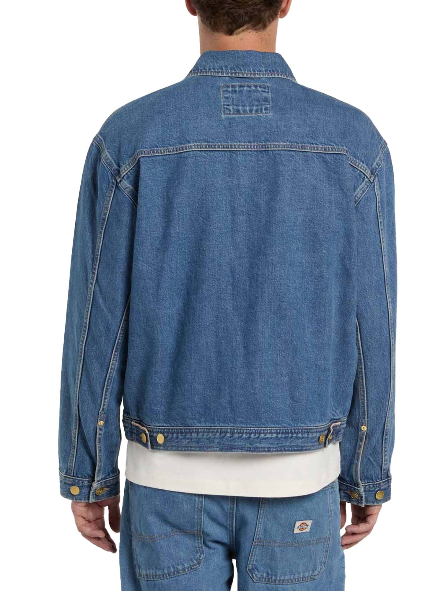 Dickies Giacca trucker in denim con pieghe Azzurro