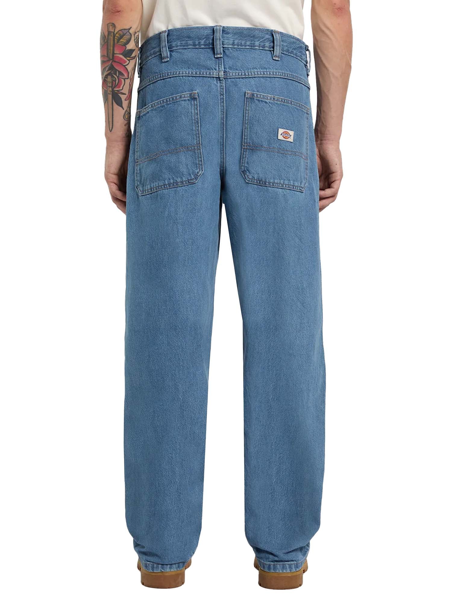 Dickies Jeans relaxed double knee Trucker Azzurro