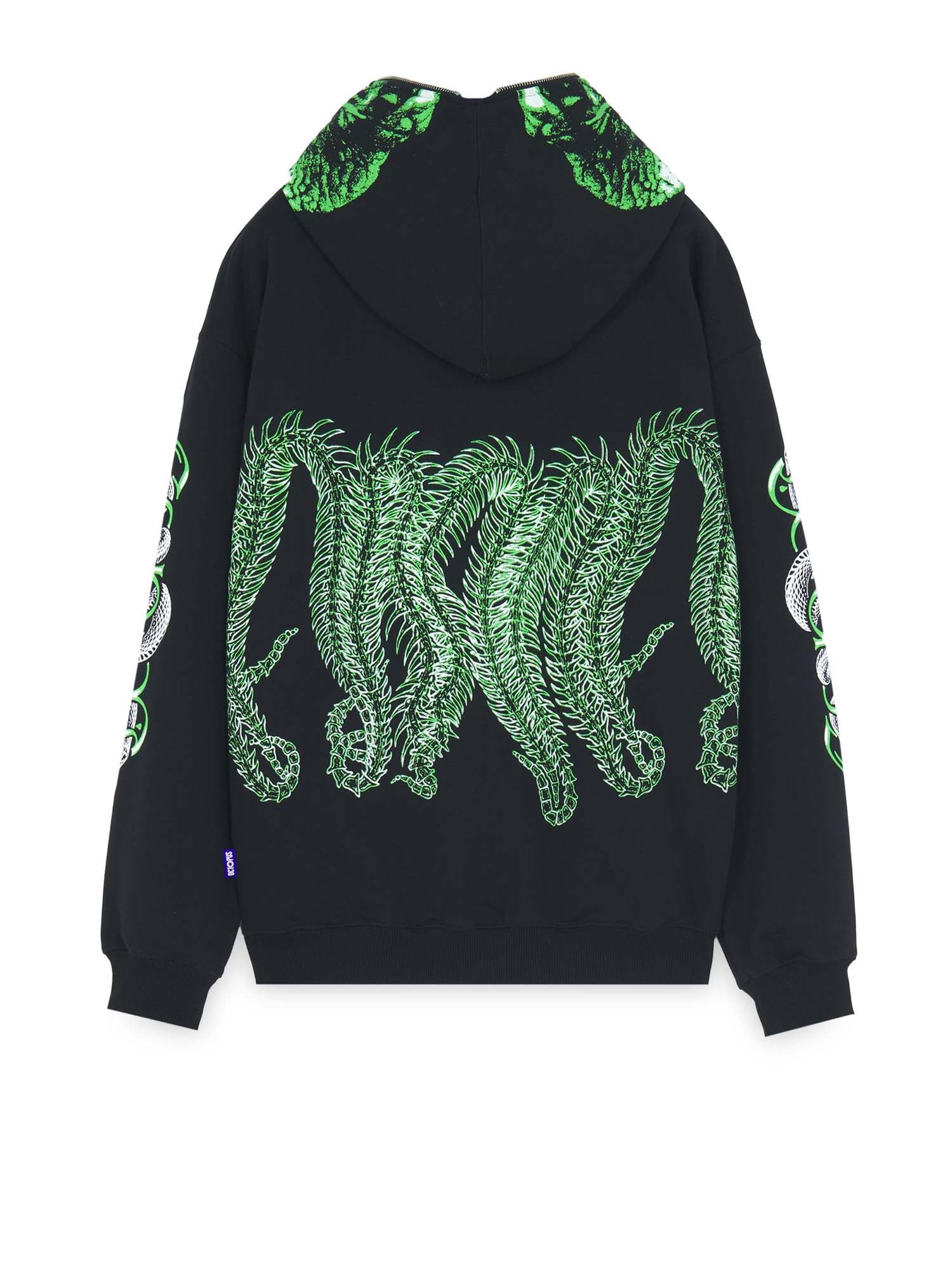 Octopus Year of the Snake Octopus Full Zip Hoodie Nero