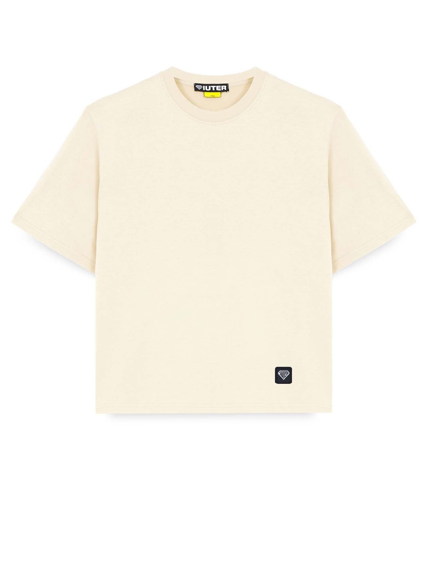 Iuter Label Ribbed Tee Beige