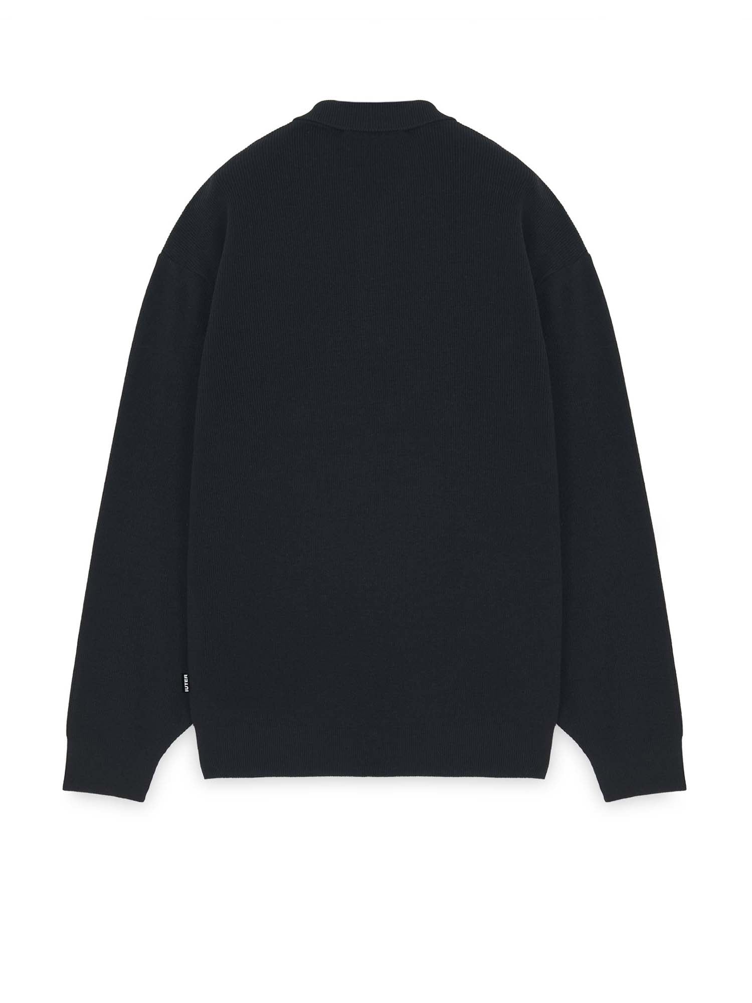 Iuter Floral Knit Polo Nero
