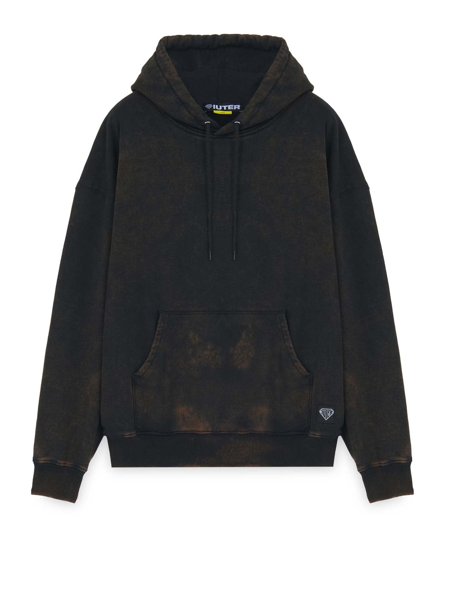 Iuter Label Marble Hoodie Nero