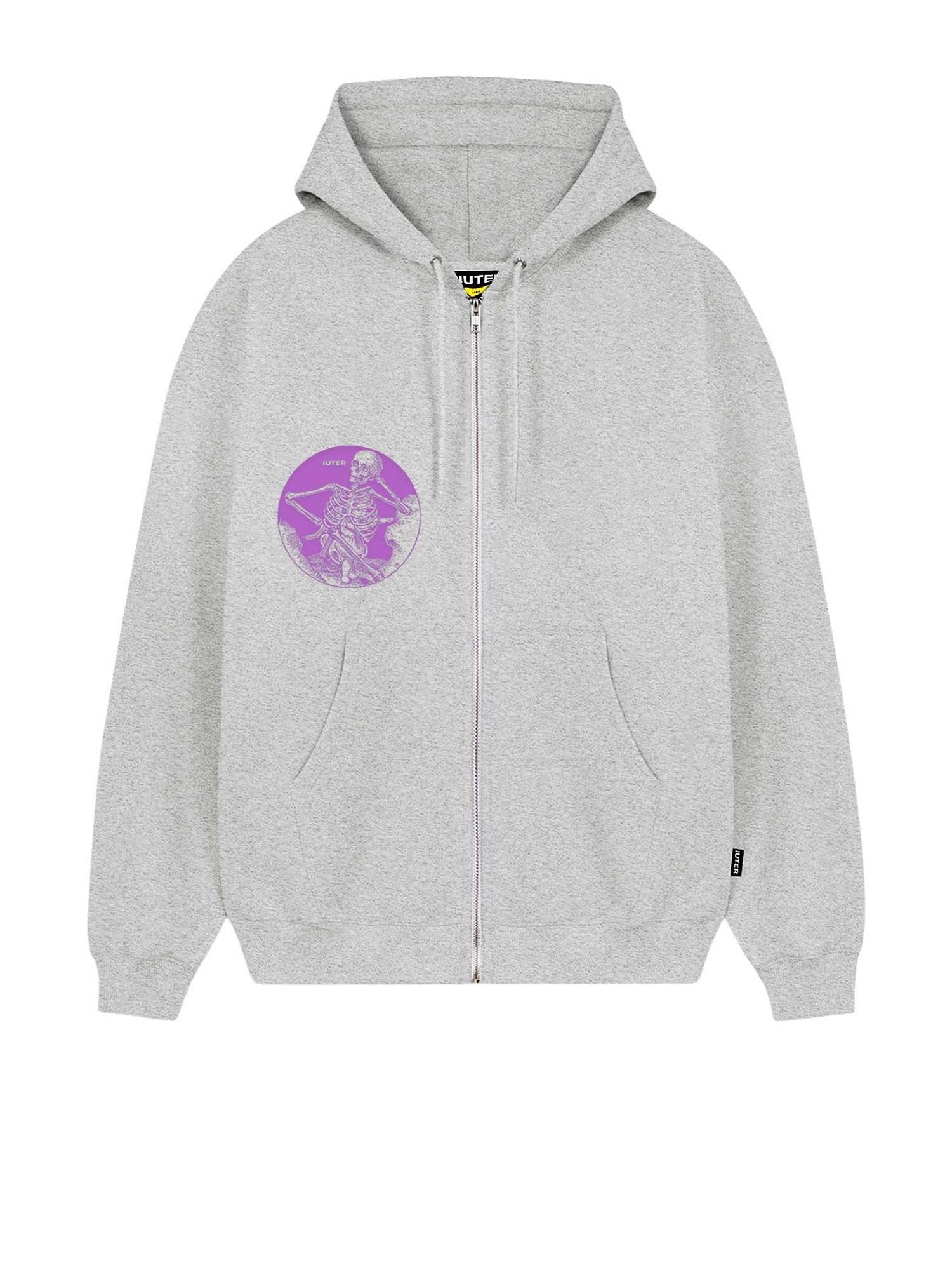 Iuter Time Flies Zip Hoodie Grigio