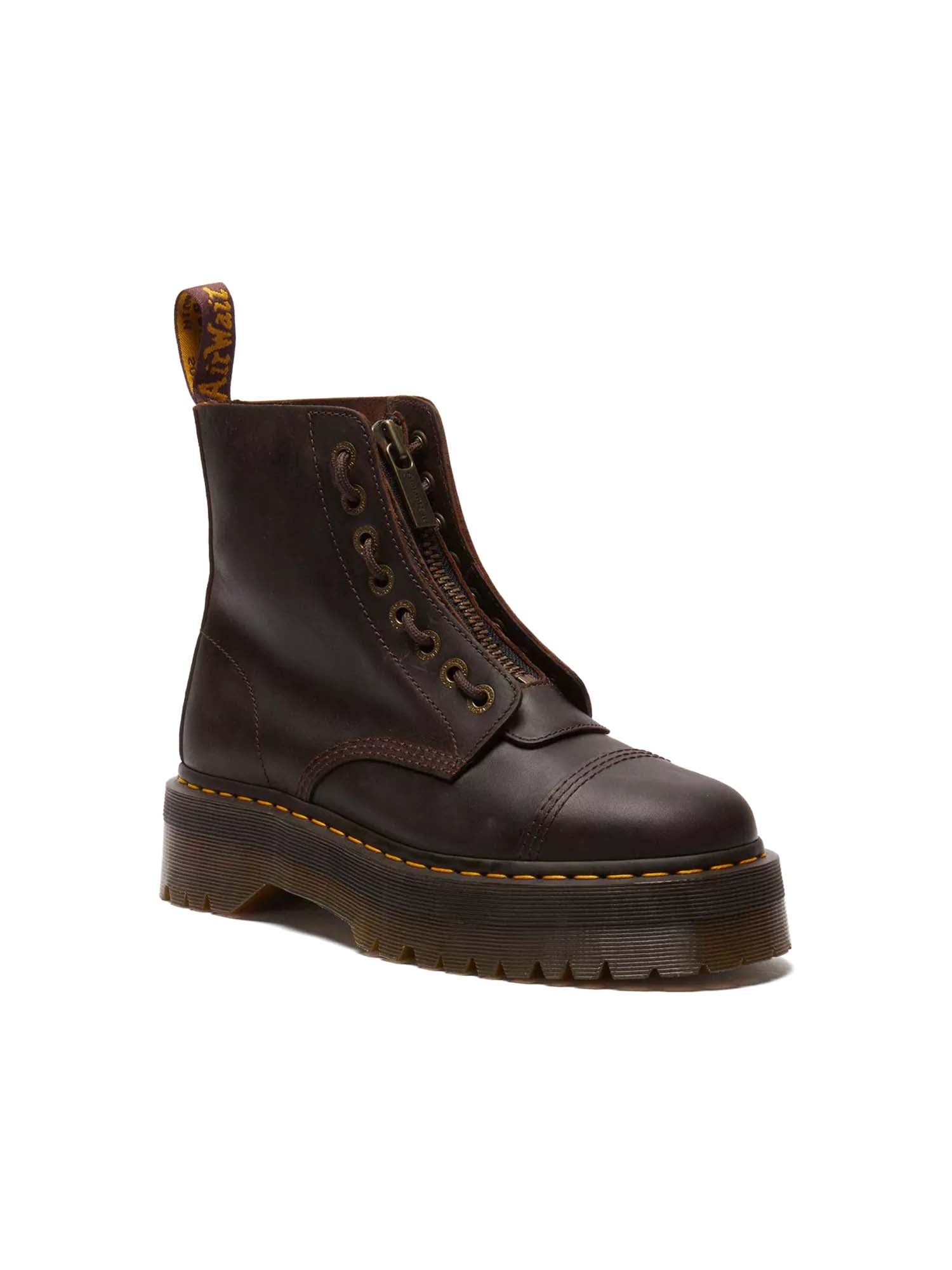 Dr. Martens Stivali platform Sinclair in pelle Crazy Horse Marrone