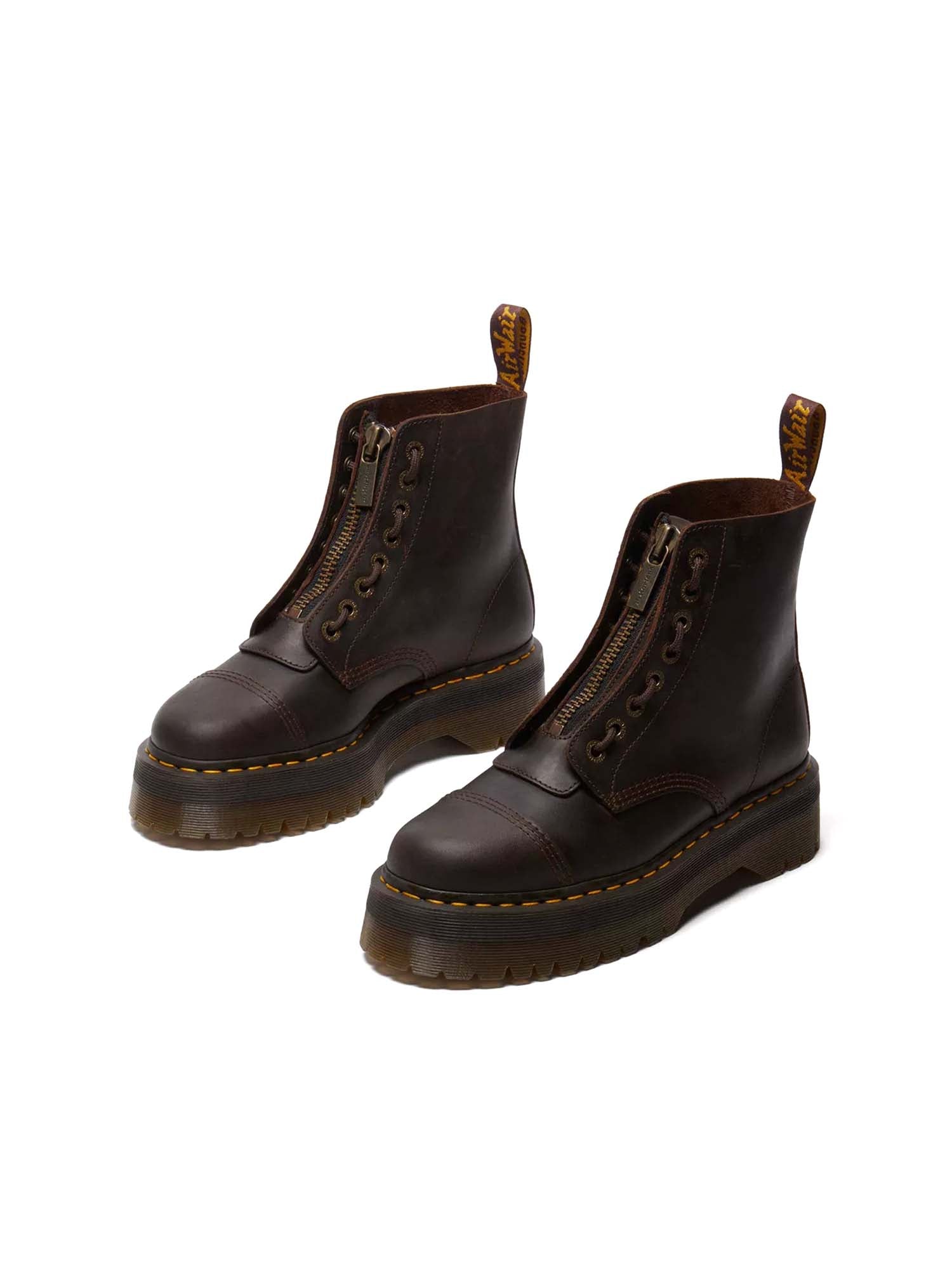 Dr. Martens Stivali platform Sinclair in pelle Crazy Horse Marrone