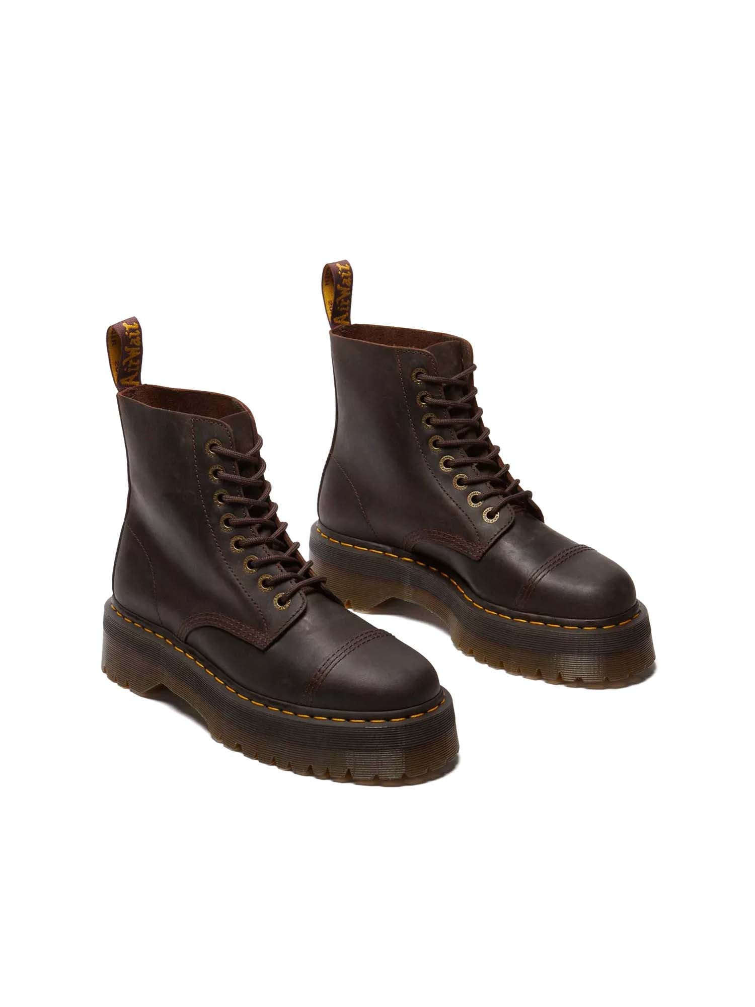 Dr. Martens Stivali platform Sinclair in pelle Crazy Horse Marrone