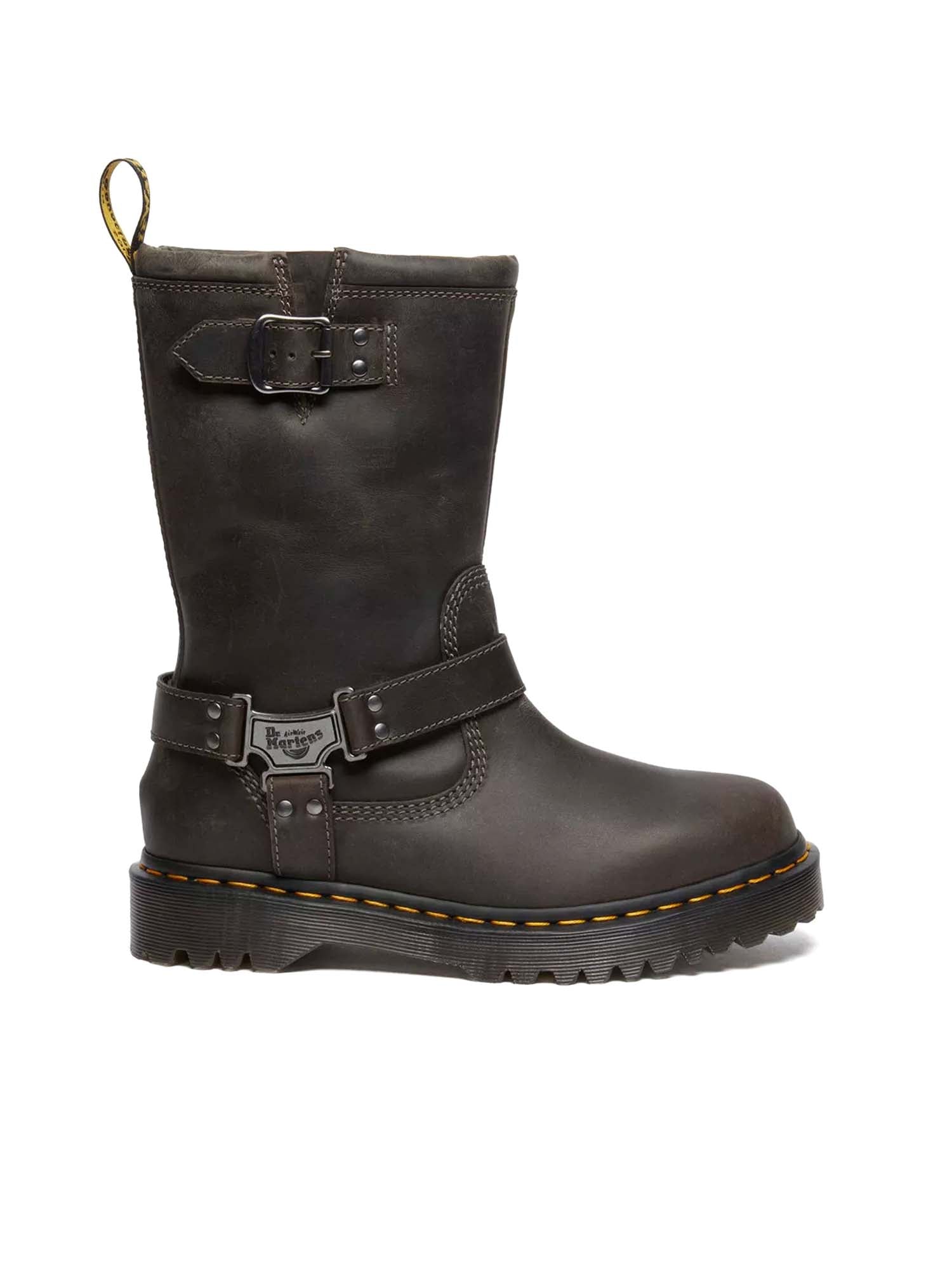 Dr. Martens Stivali alti biker Anistone Hi in pelle Grigio