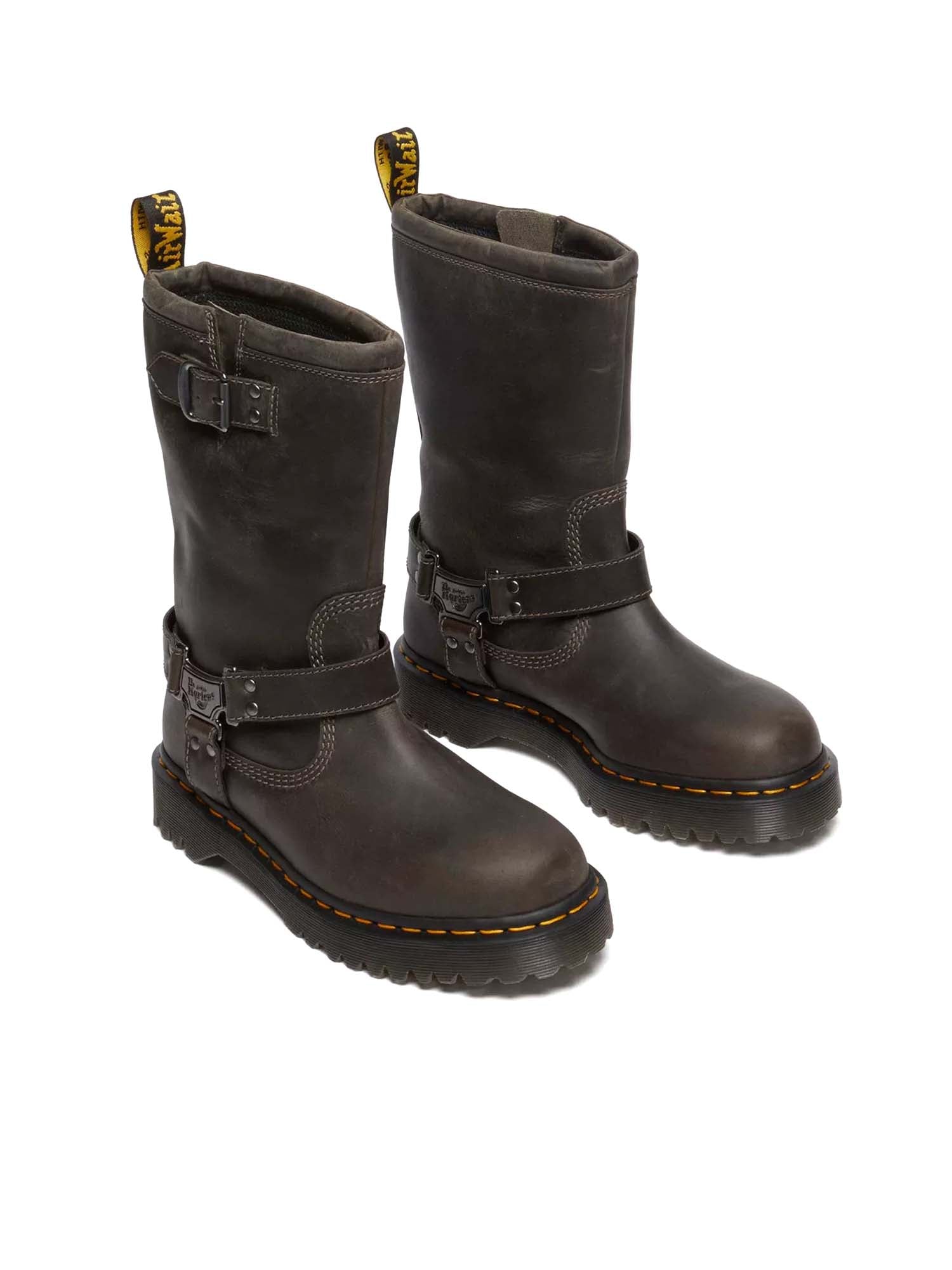 Dr. Martens Stivali alti biker Anistone Hi in pelle Grigio