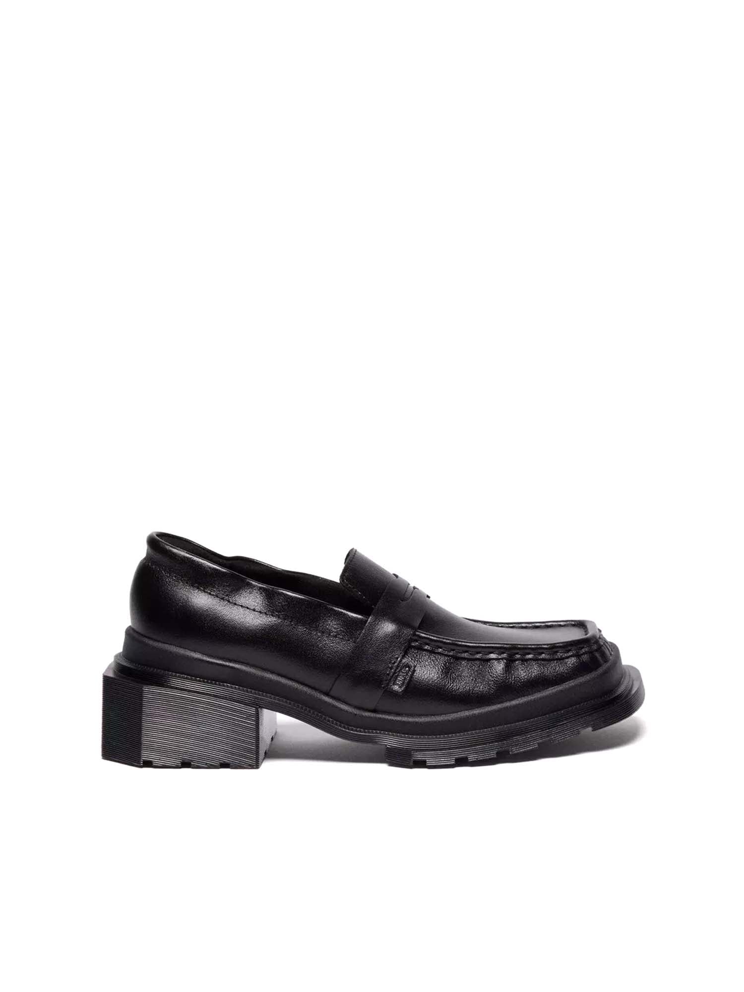 Dr. Martens Mocassini Maybole in Pelle Ruched con Punta Squadrata Nero