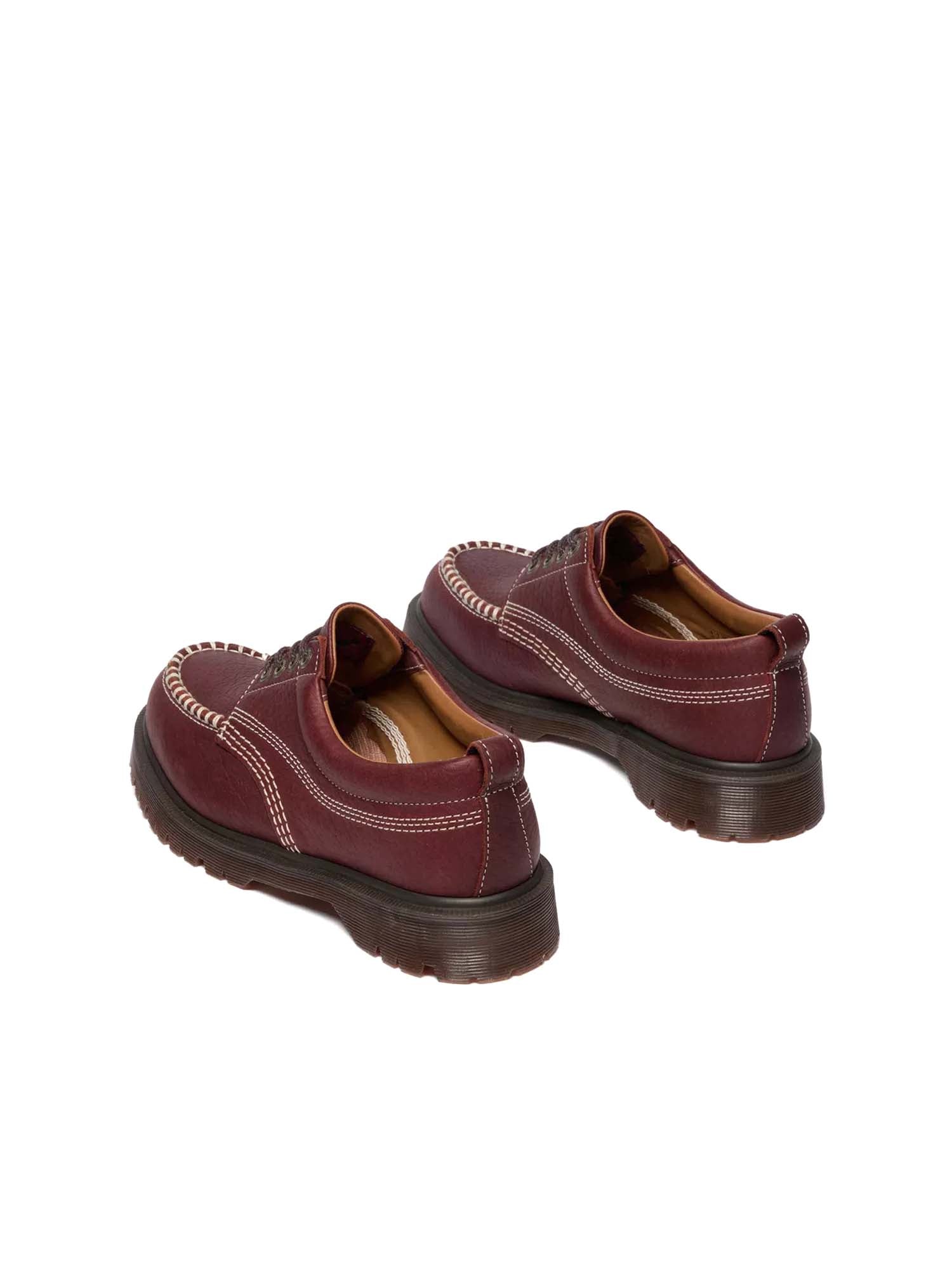 Dr. Martens Scarpe Lowell Moc Toe in pelle Wild Grain Bordeaux