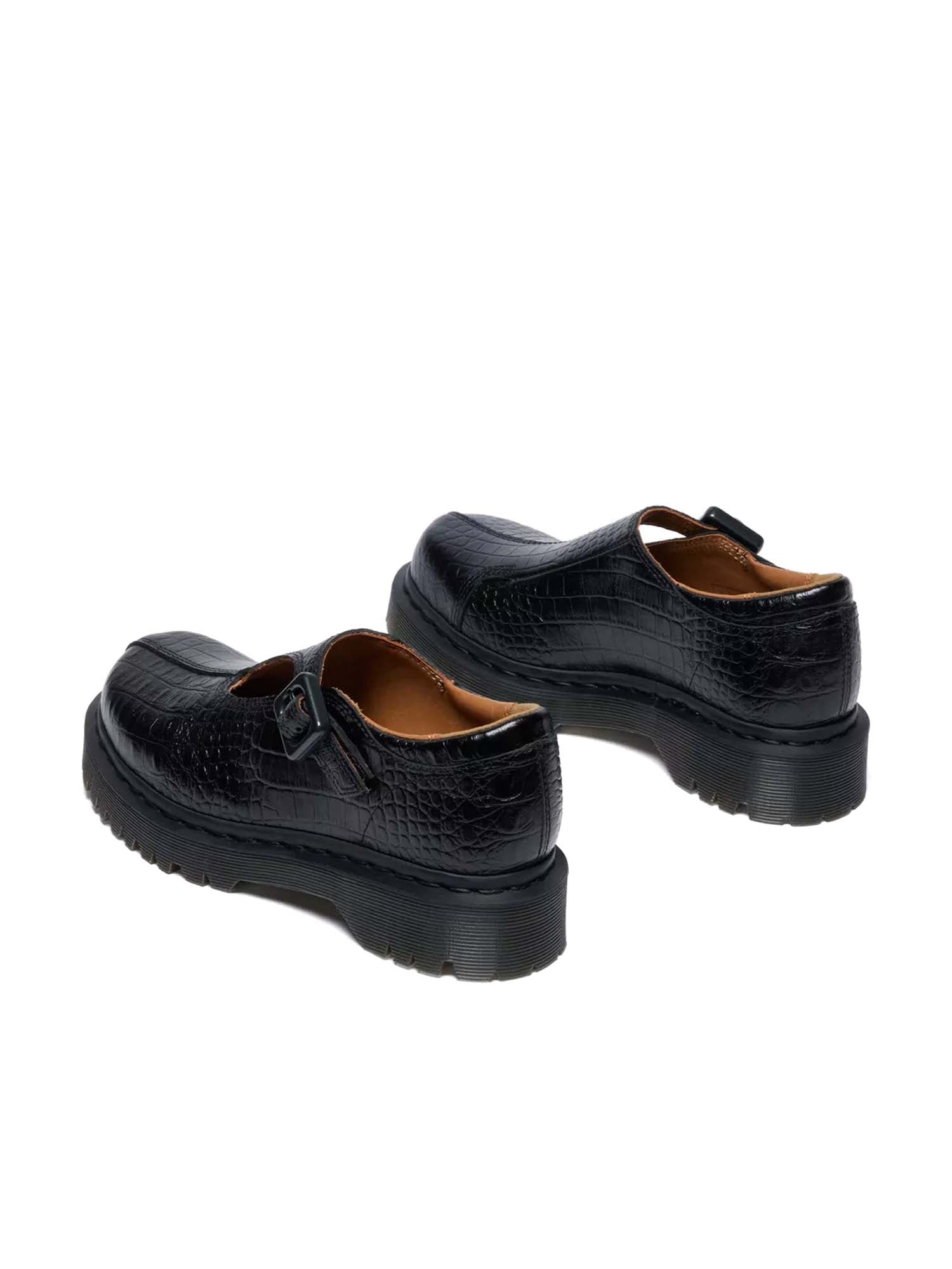 Dr. Martens Scarpe Rejena Mary Jane in pelle goffrata stile coccodrillo Nero