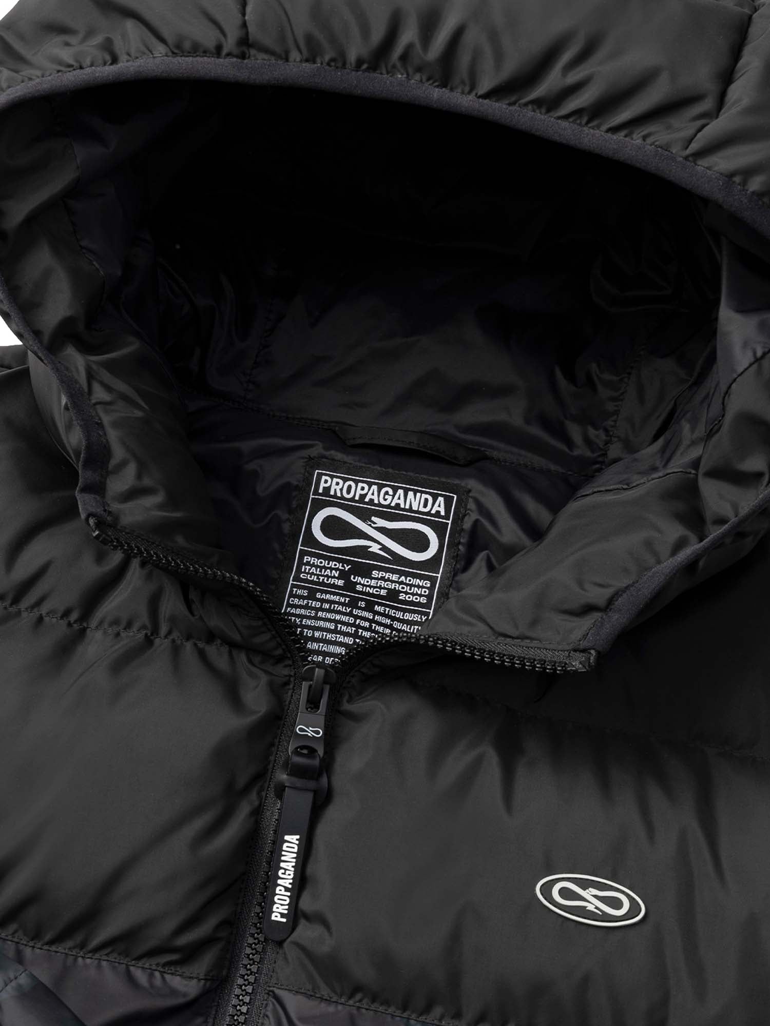 Propaganda Logo Atom Puffer Jacket Grigio